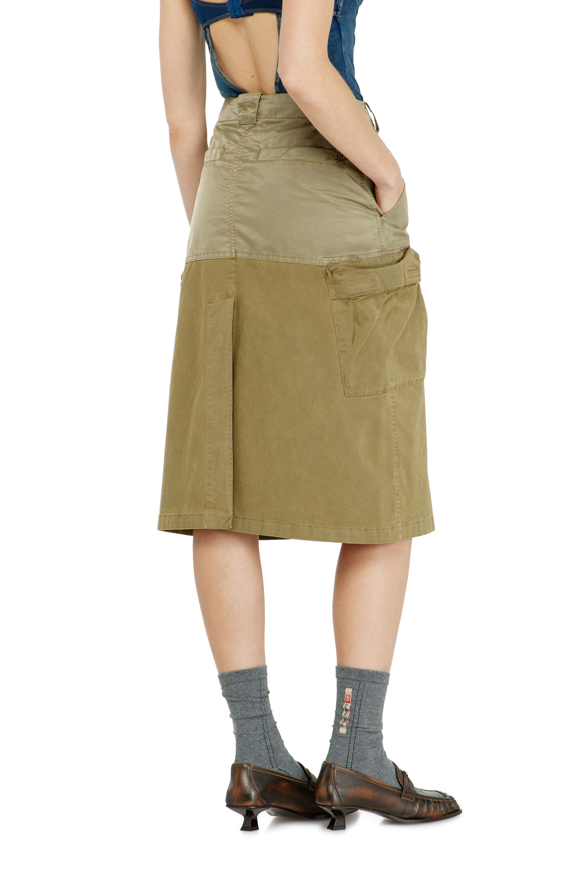 Diesel - O-DELE, Woman's Cargo midi skirt in cotton and nylon in null - 4