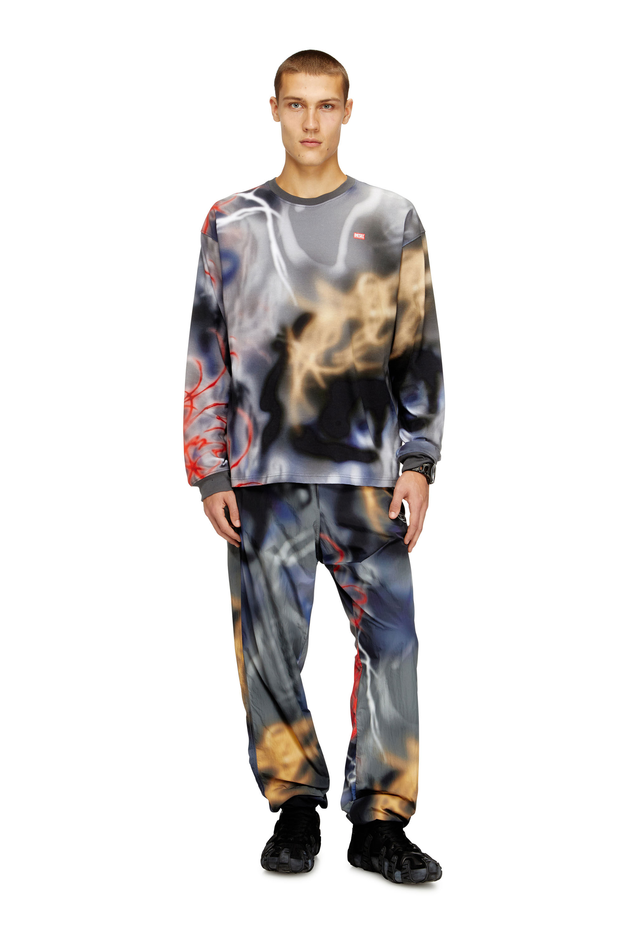 Diesel - P-ARELION, Man's Nylon pants with all-over print in null - 1