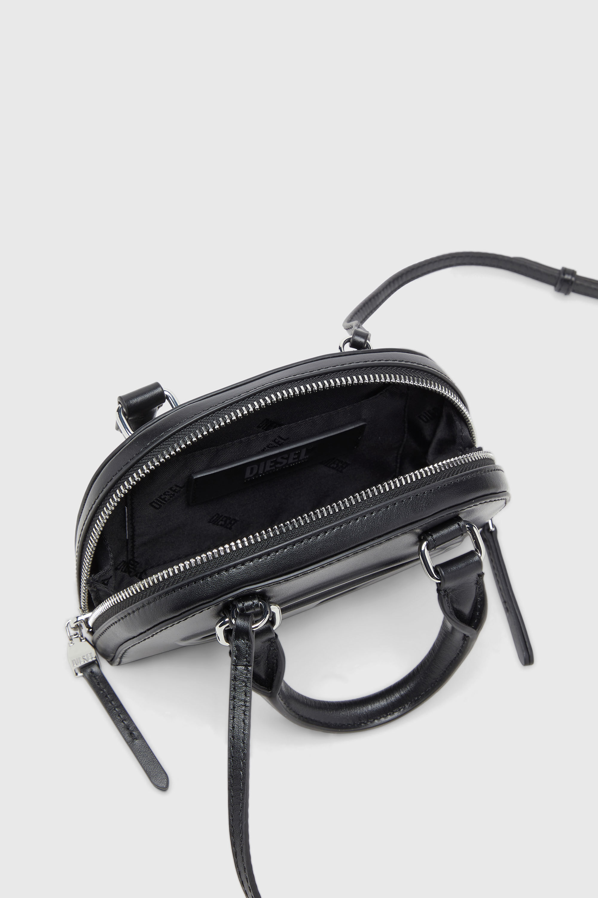 Diesel - 1DR DOME CROSSBODY XS, Woman's 1DR Dome-Slim bowling bag in nappa leather in Black - 5
