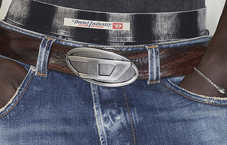 Women's 2cm slim metallic belt | White | Diesel