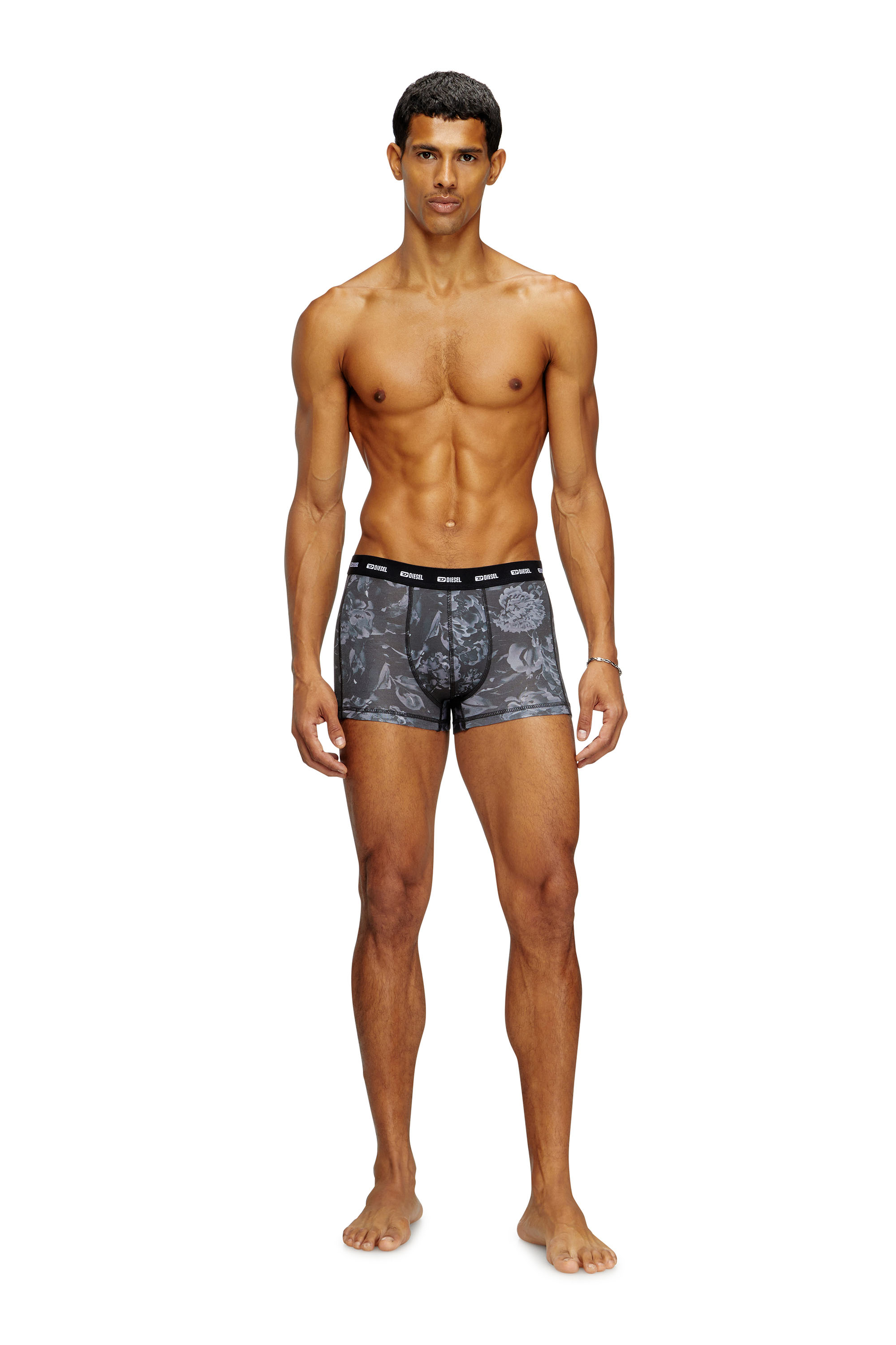Diesel - DAMIEN-UTLT, Man's Boxer briefs with Flower print in Grey - 1