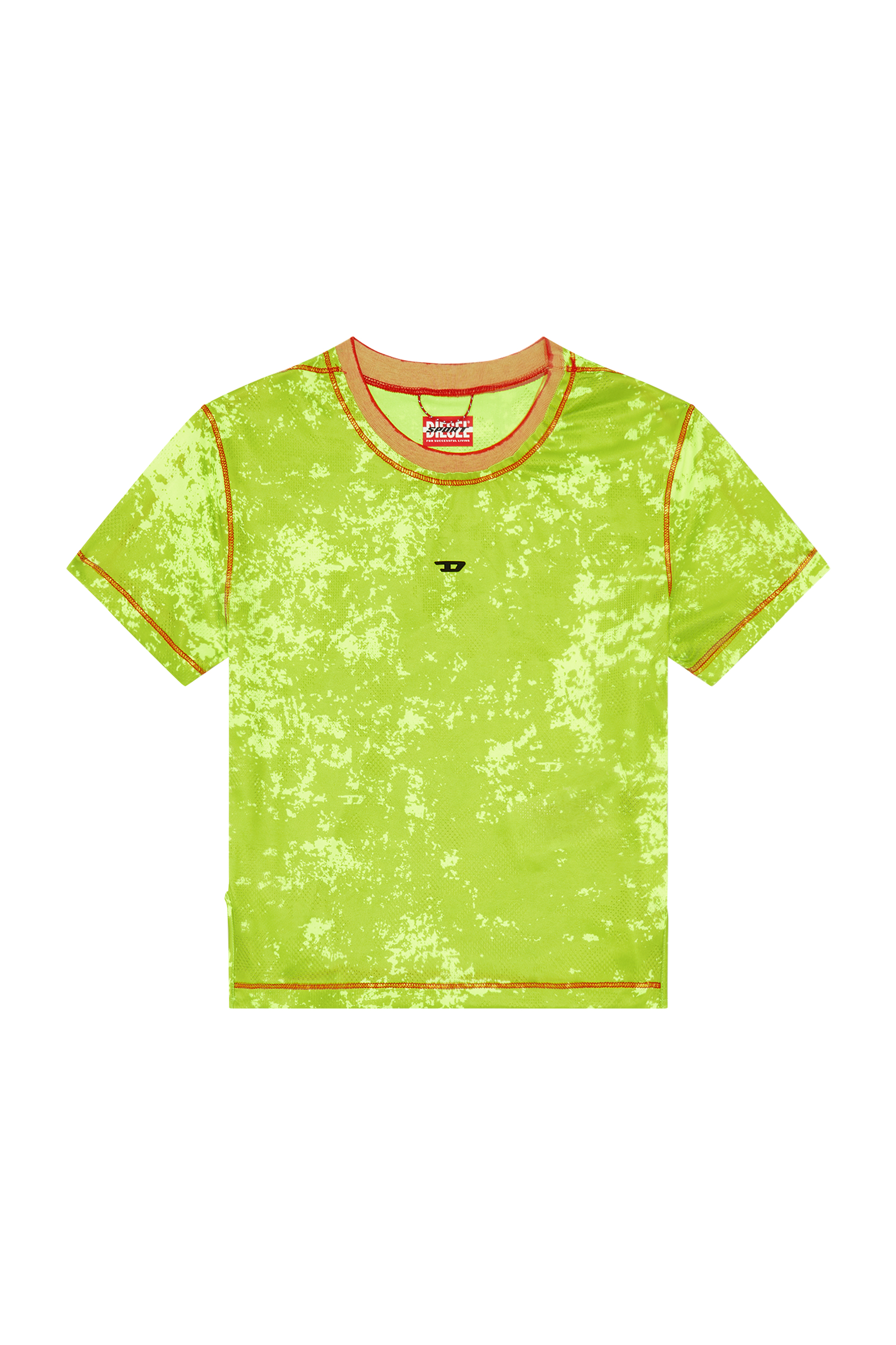 Diesel - AWTEE-NORAH-WT13, Woman Cropped T-shirt with cloudy print in Green - Image 4