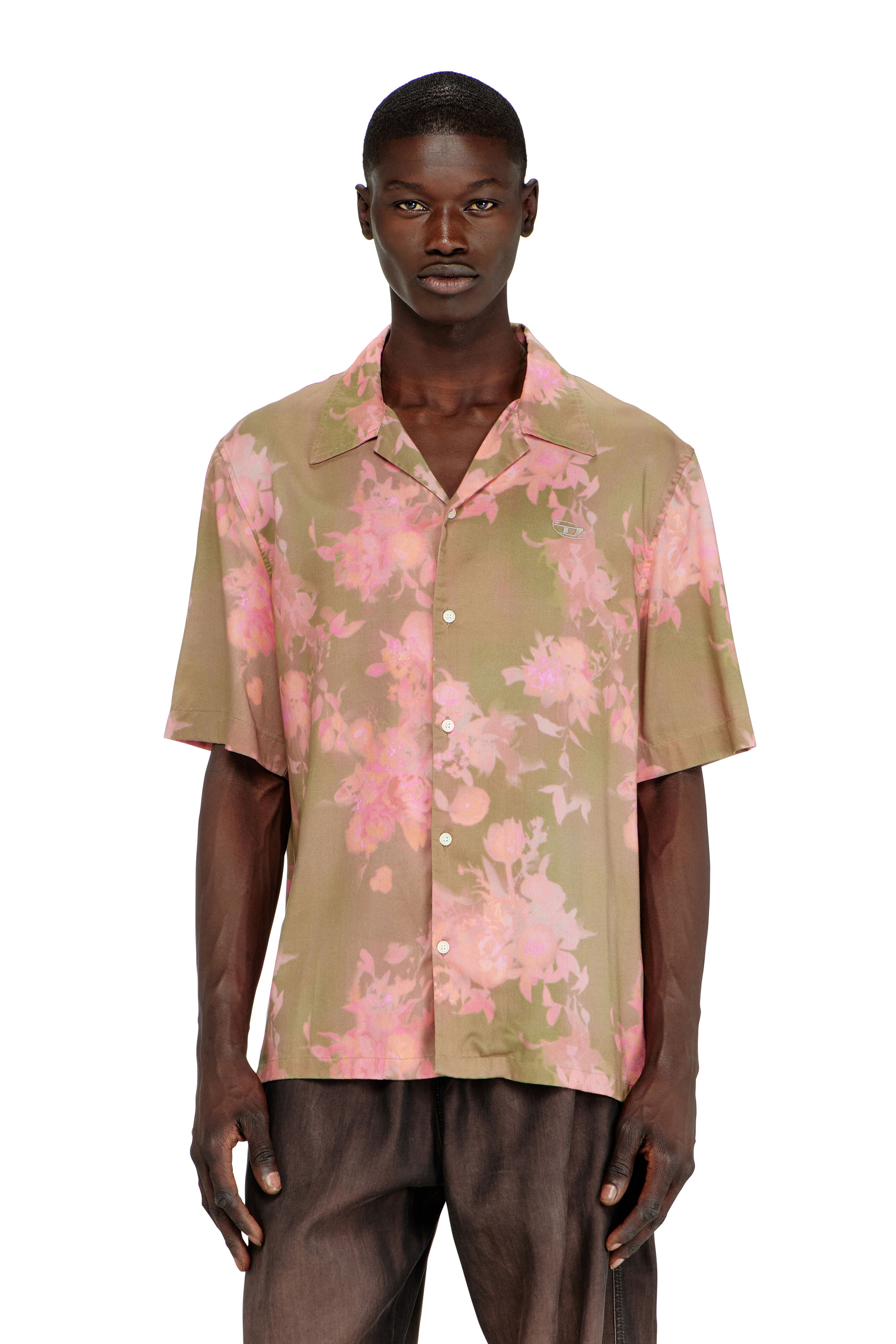 Diesel - S-BRAD-QMCE, Man's Lyocell shirt with all-over floral print in null - 1