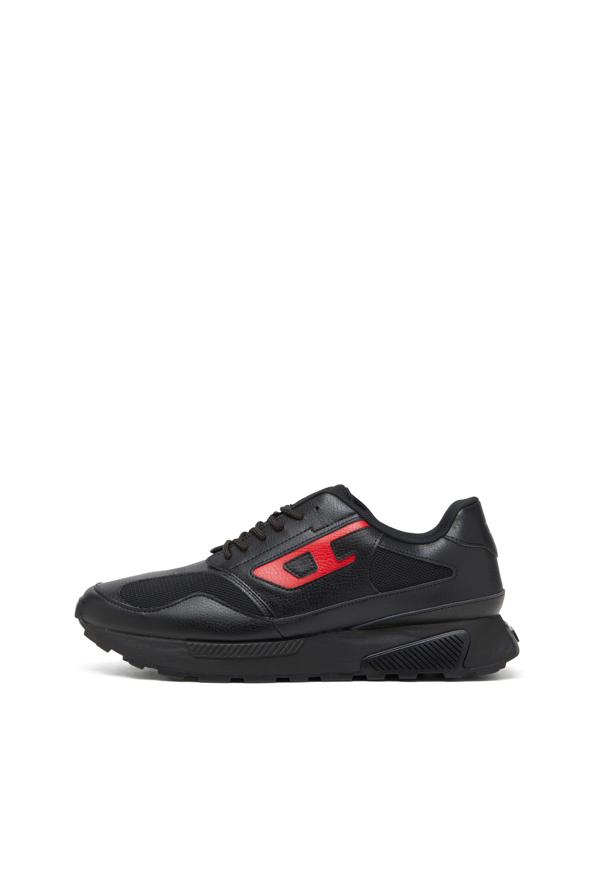 Diesel - S-TAME-D RUNNING, Man's S-Tame-D-Sneakers in mesh, suede and PU in Black/Red - 7