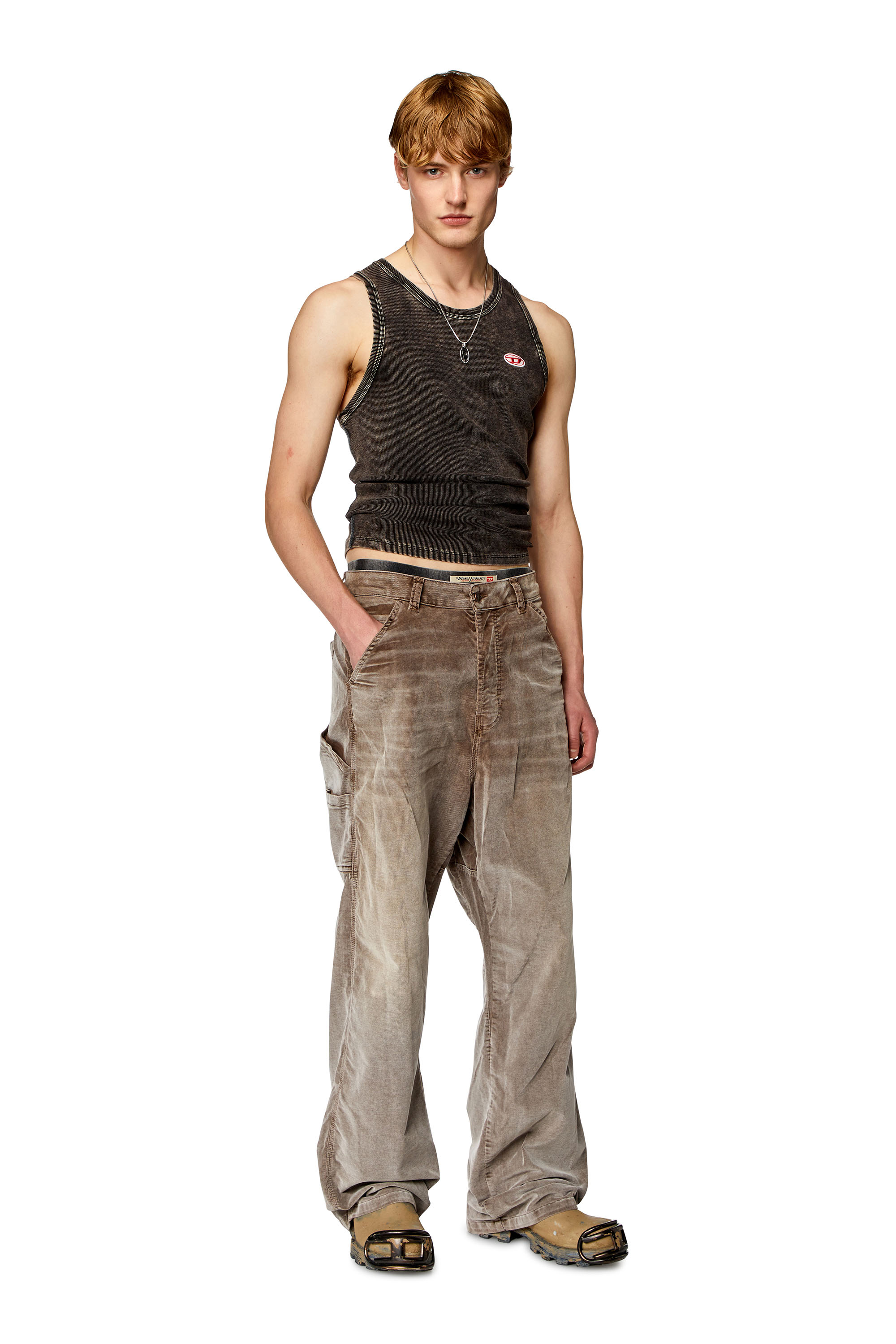 Diesel - Man's Relaxed Jeans D-Livery 068JF, Brown - 1