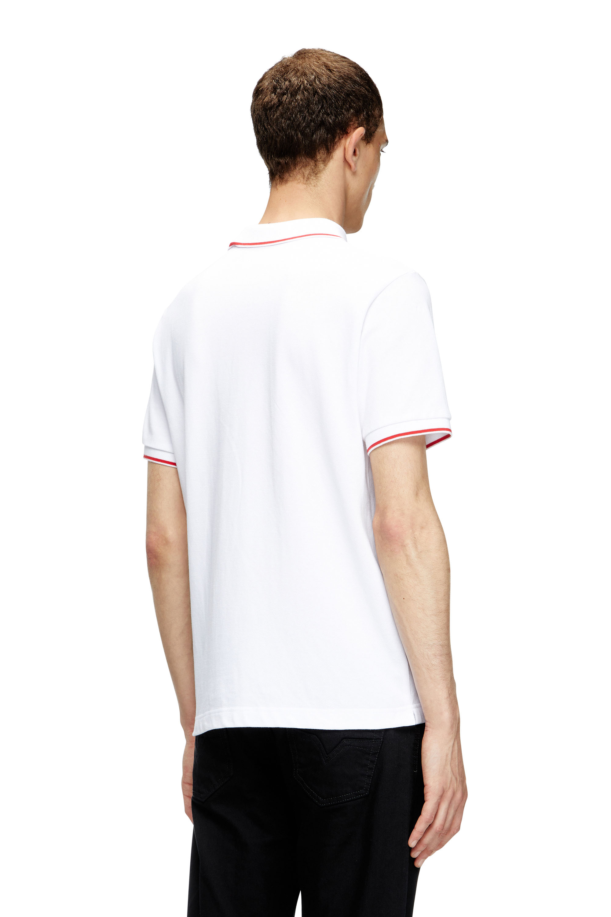 Diesel - T-FERRY-MICRODIV, Man's Polo shirt with micro Diesel embroidery in White - 3