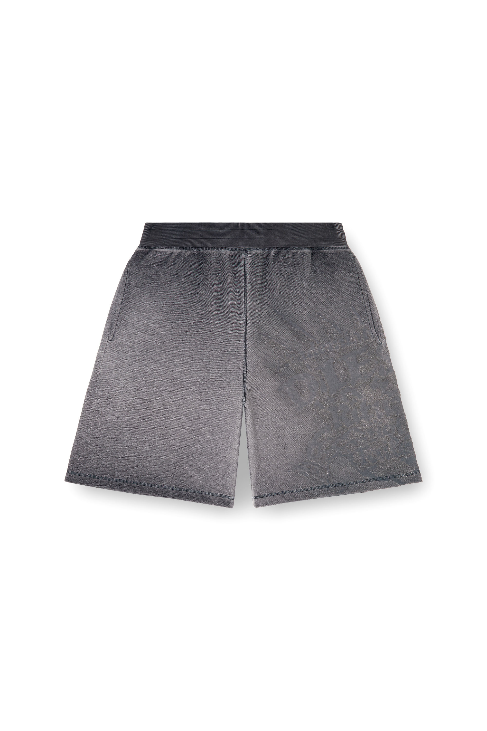 Diesel - P-RAWCROW, Man's Sweatshorts with d&eacute;vor&eacute; motifs in null - 4
