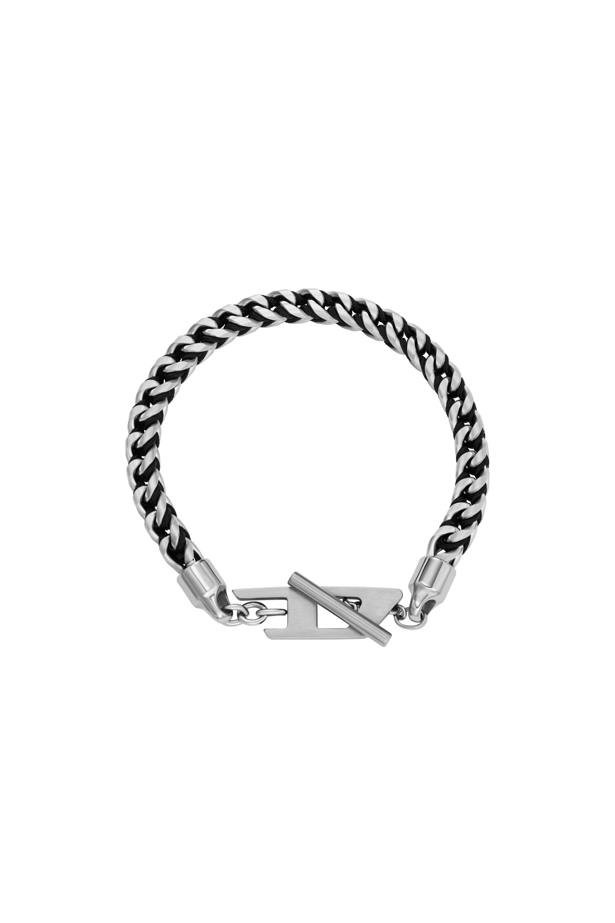 Diesel - DX1540040, Unisex's Stainless Steel Woven Chain Bracelet in Silver - 1
