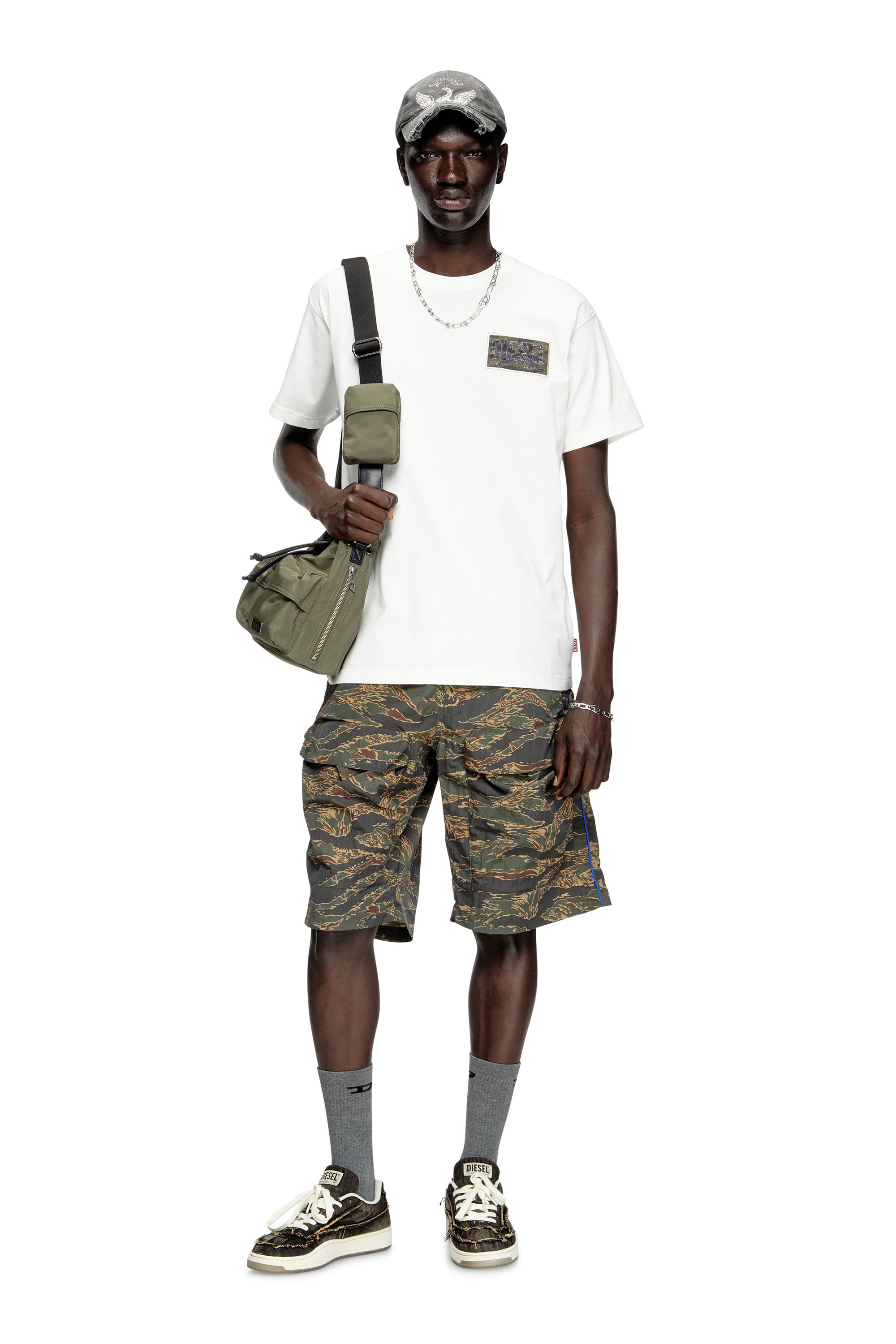 Diesel - T-NORM-T3, Man's T-shirt with camo logo patch in null - 2