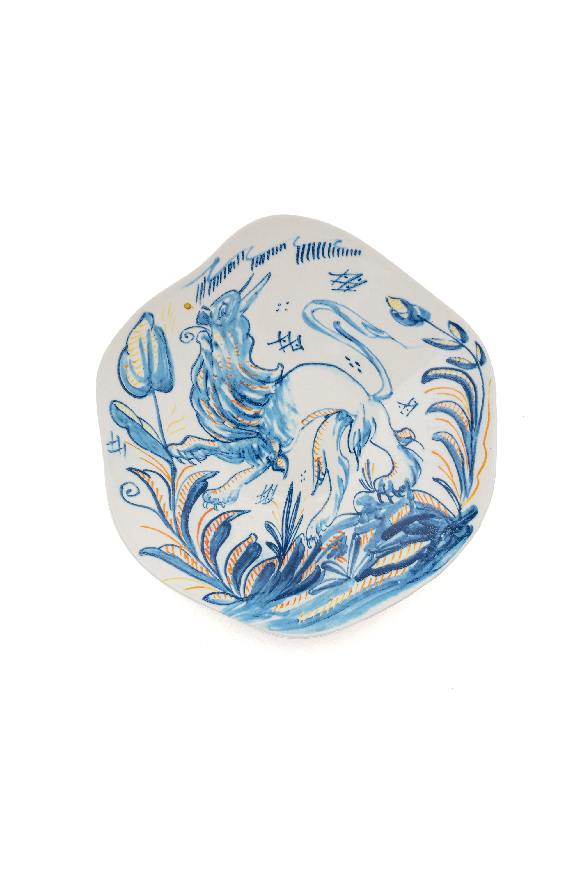 Diesel - 11225 SOUP PLATE IN PORCELAIN "CLASSIC O, White/Blue - Image 1