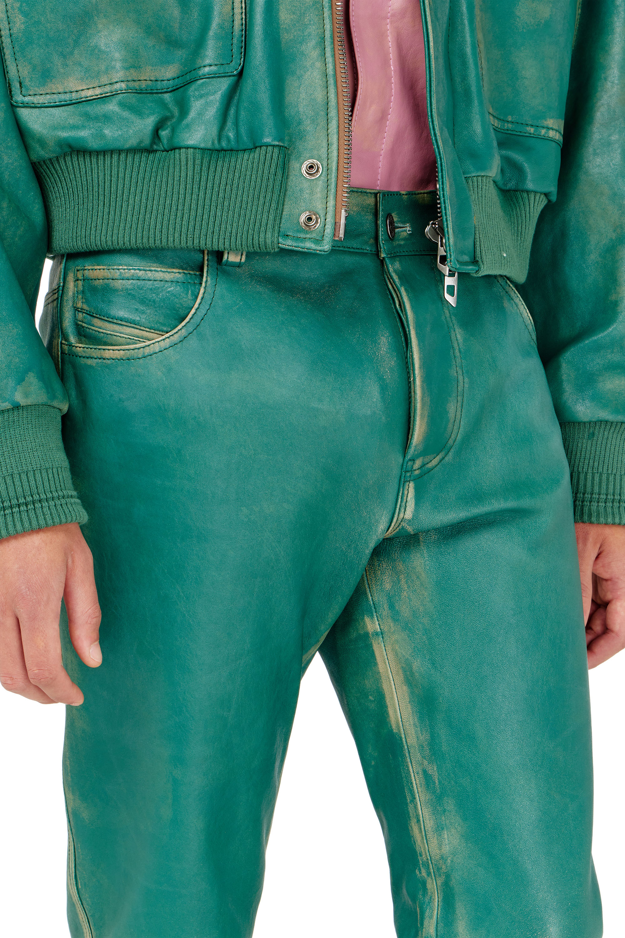 Diesel - P-OCKET, Man's Pants in treated leather in null - 4