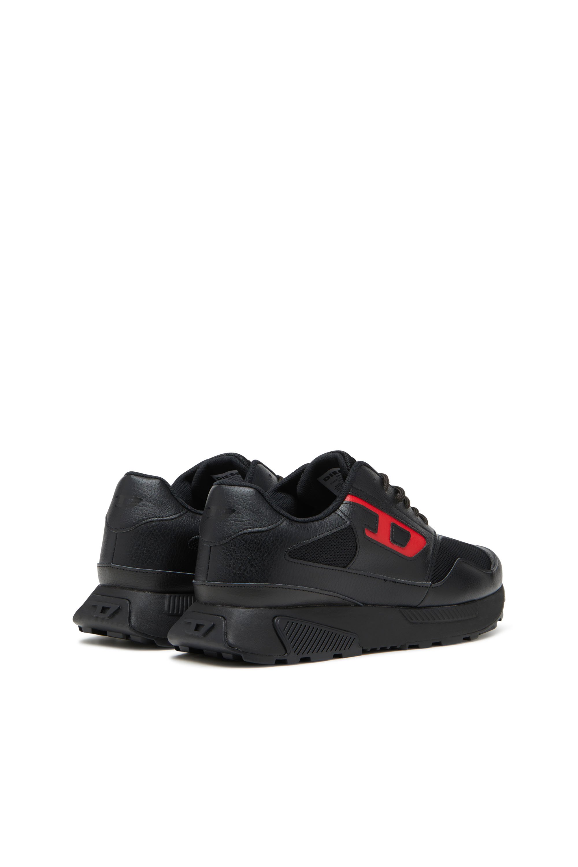 Diesel - S-TAME-D RUNNING, Man's S-Tame-D-Sneakers in mesh, suede and PU in Black/Red - 3