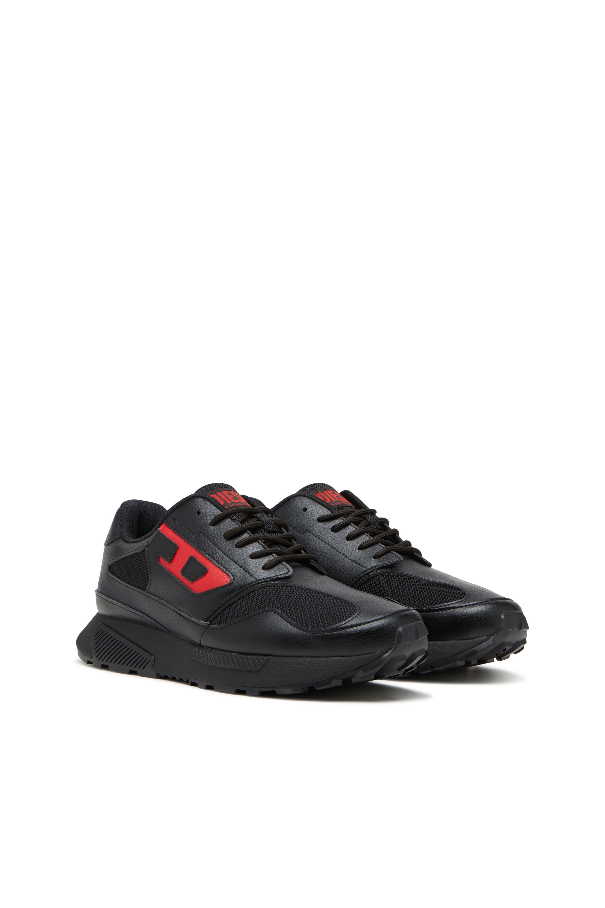 Diesel - S-TAME-D RUNNING, Man's S-Tame-D-Sneakers in mesh, suede and PU in Black/Red - 2