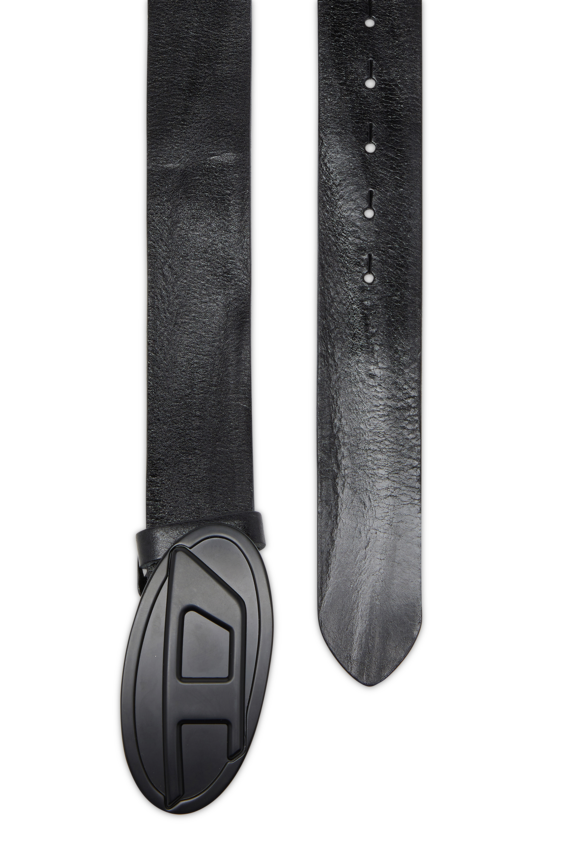 Diesel - B-1DR 2.0, Man's 4cm belt in waxed leather in Black - 2