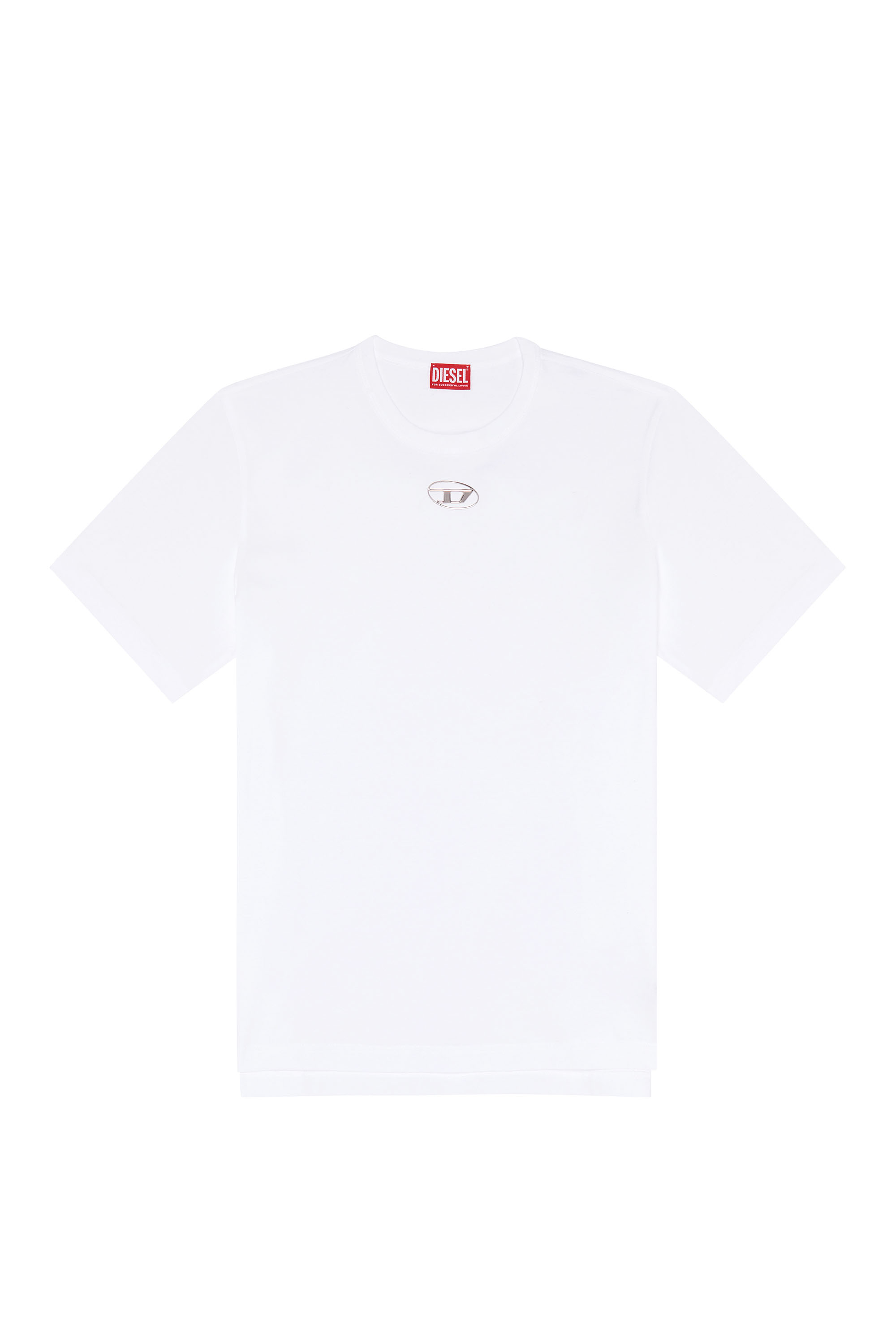 Diesel - T-ADJUST-OD, Man's T-shirt with injection moulded logo in White - 3