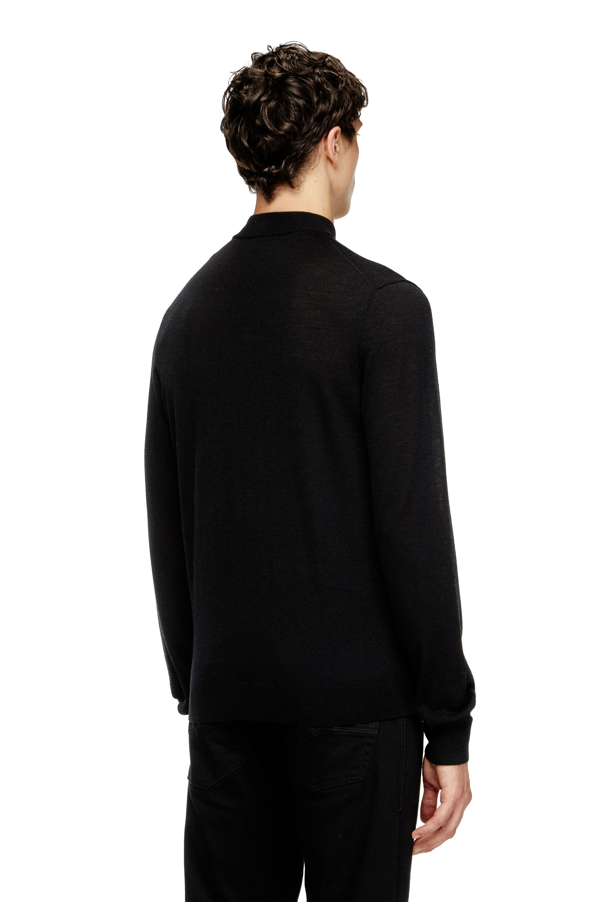 Diesel - K-GIL, Man's Wool turtleneck jumper in Black - 4