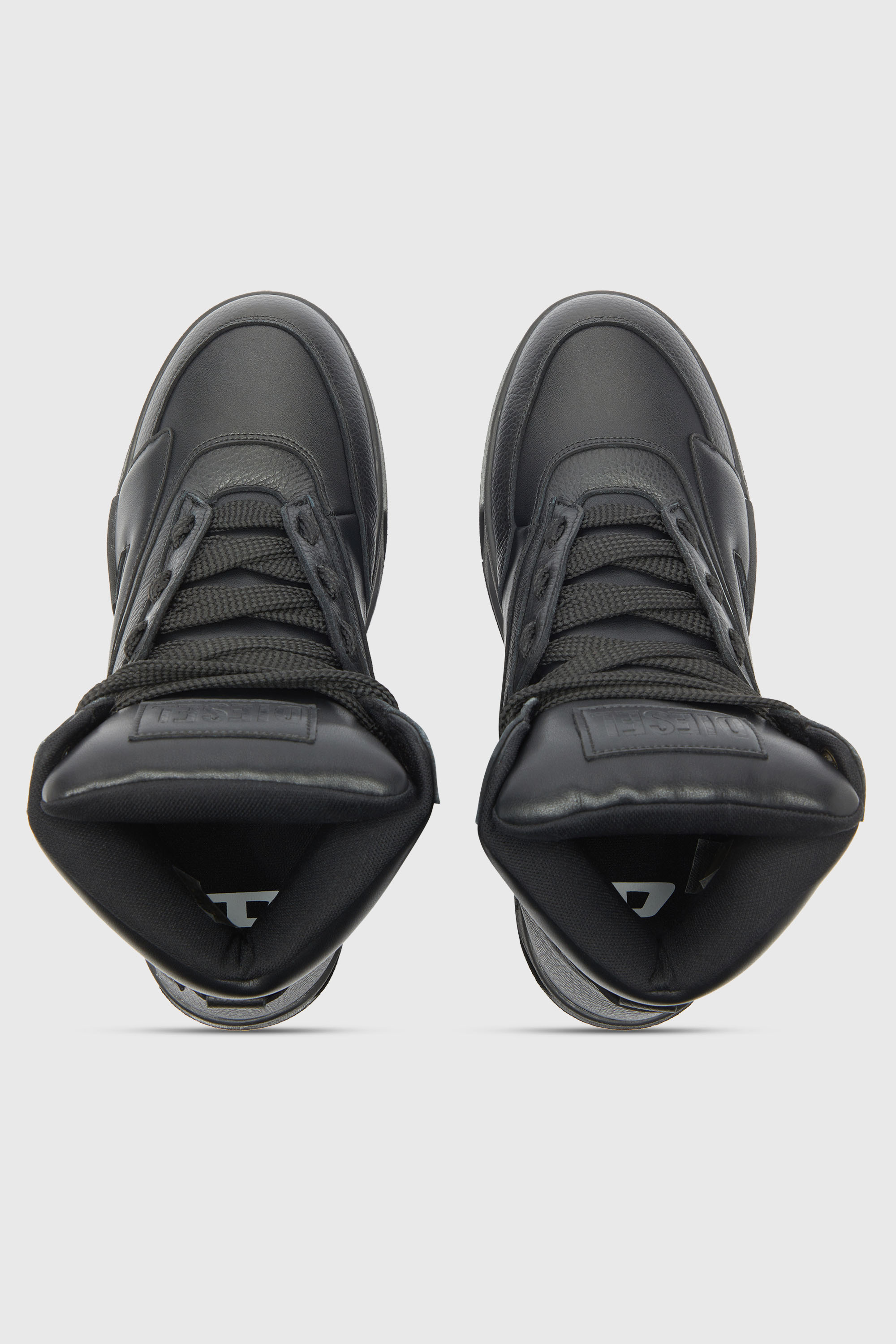 Diesel - S-D-OLLIE MID, Man's S-D-Ollie - High-top leather sneakers with D logo in Black - 4