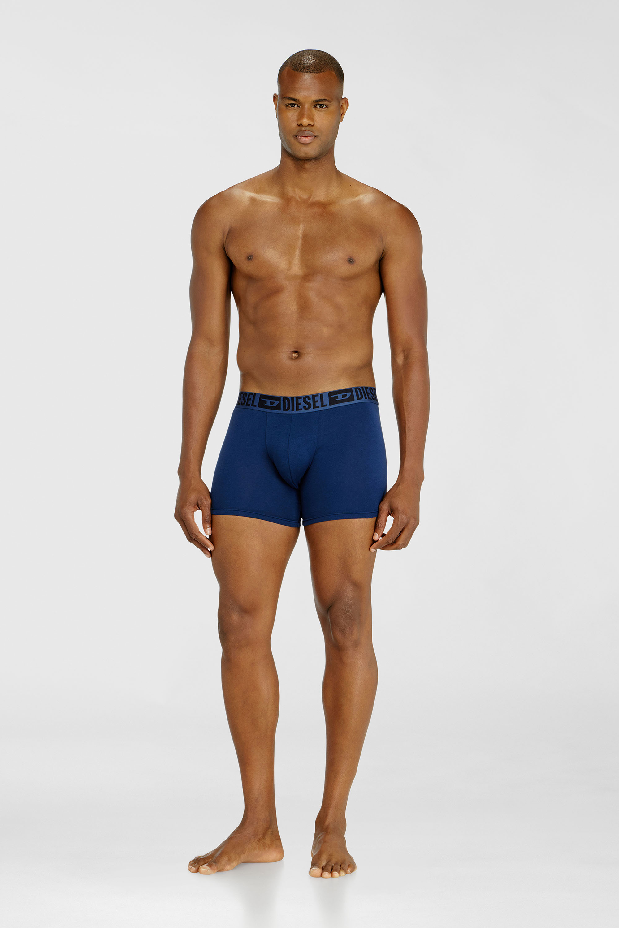 Diesel - SEBASTIAN-D-CORE-3PACK, Man's 3-pack boxer briefs in stretch cotton in Black/Blue - 2