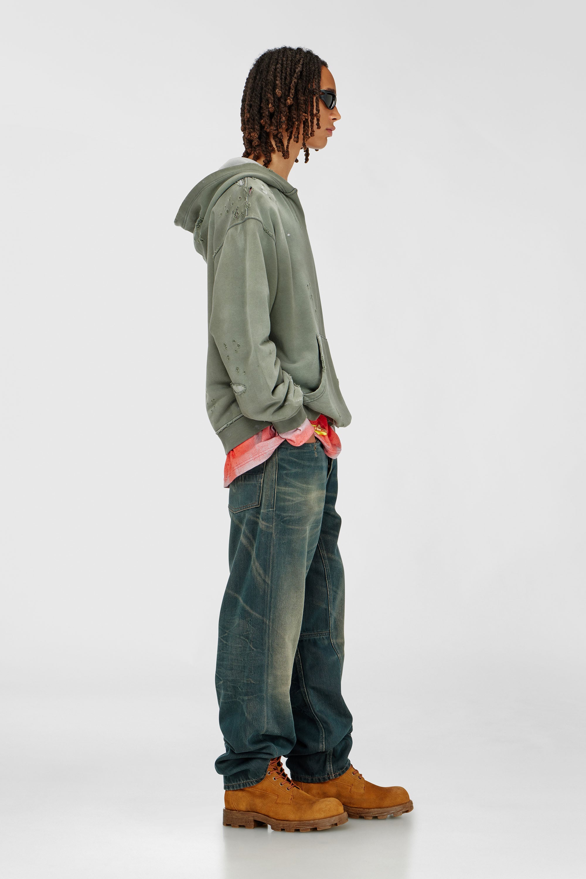 Diesel - Man's Relaxed Jeans 2001 D-Macro 09P85, Dark Blue - 2