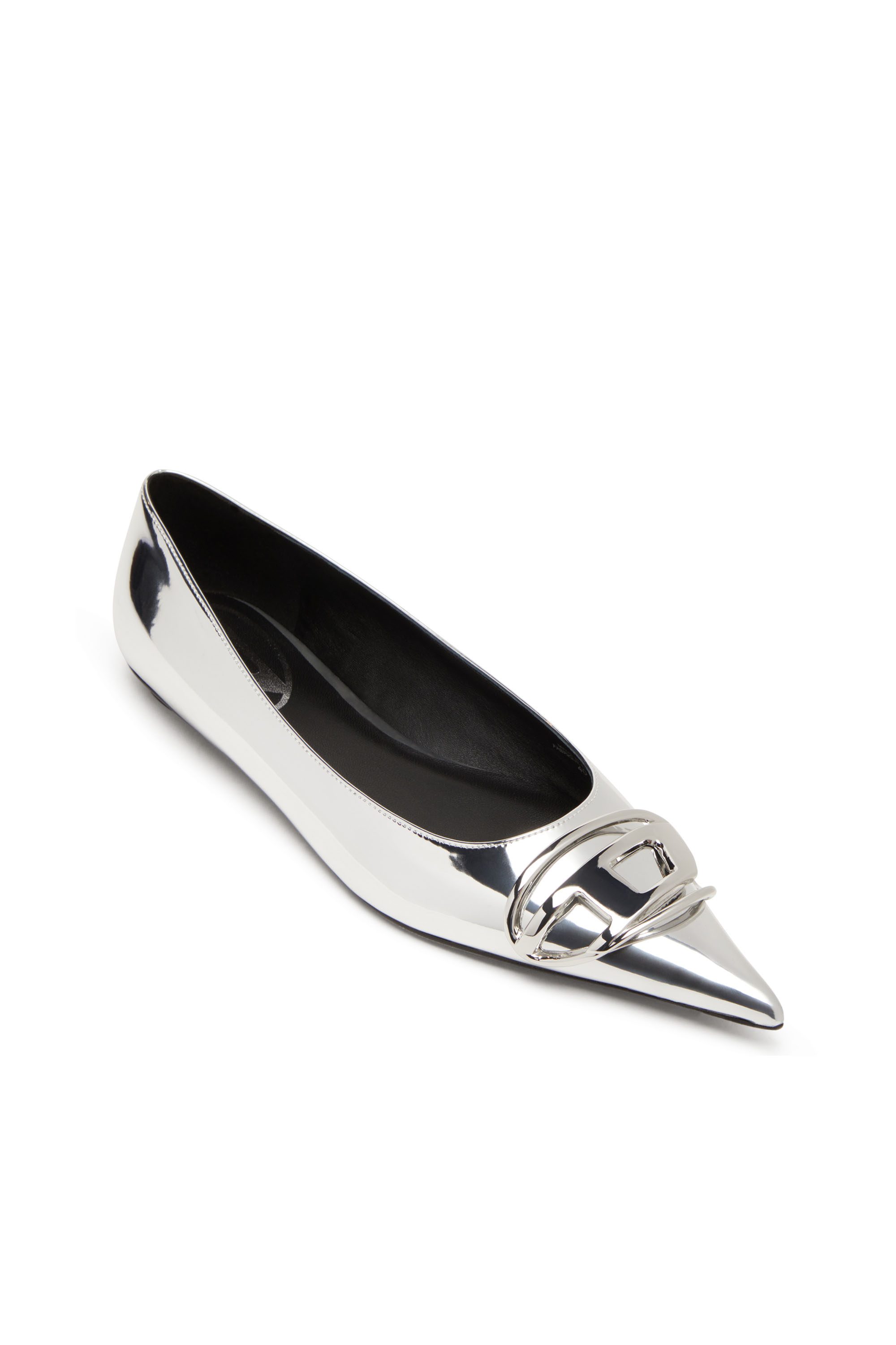 Diesel - D-VENUS BAL, Woman's D-Venus-Ballerina flats with mirror finish in Silver - 6