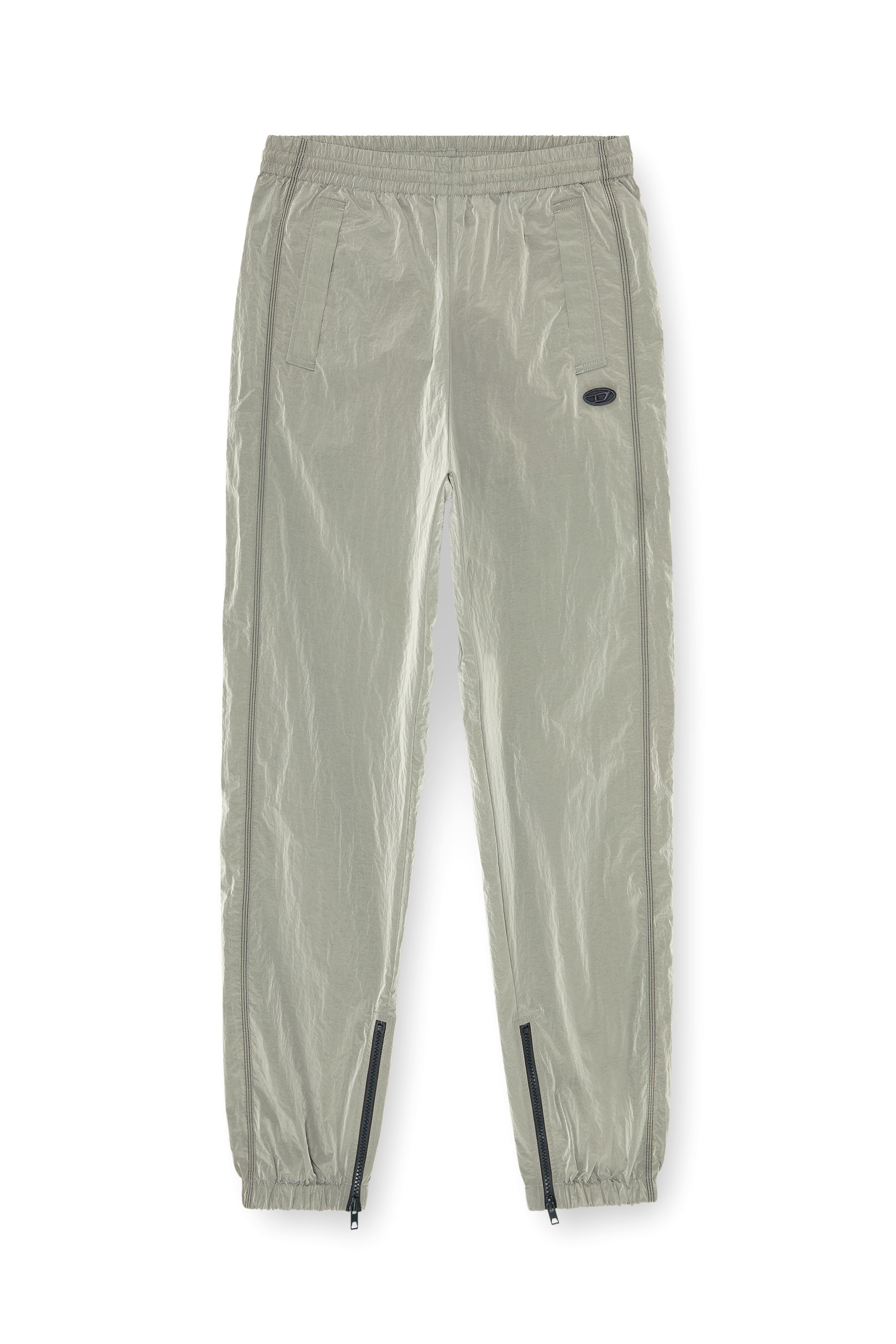 Diesel - P-ANOK, Man's Nylon pants with crinkle effect in Light Grey - 2