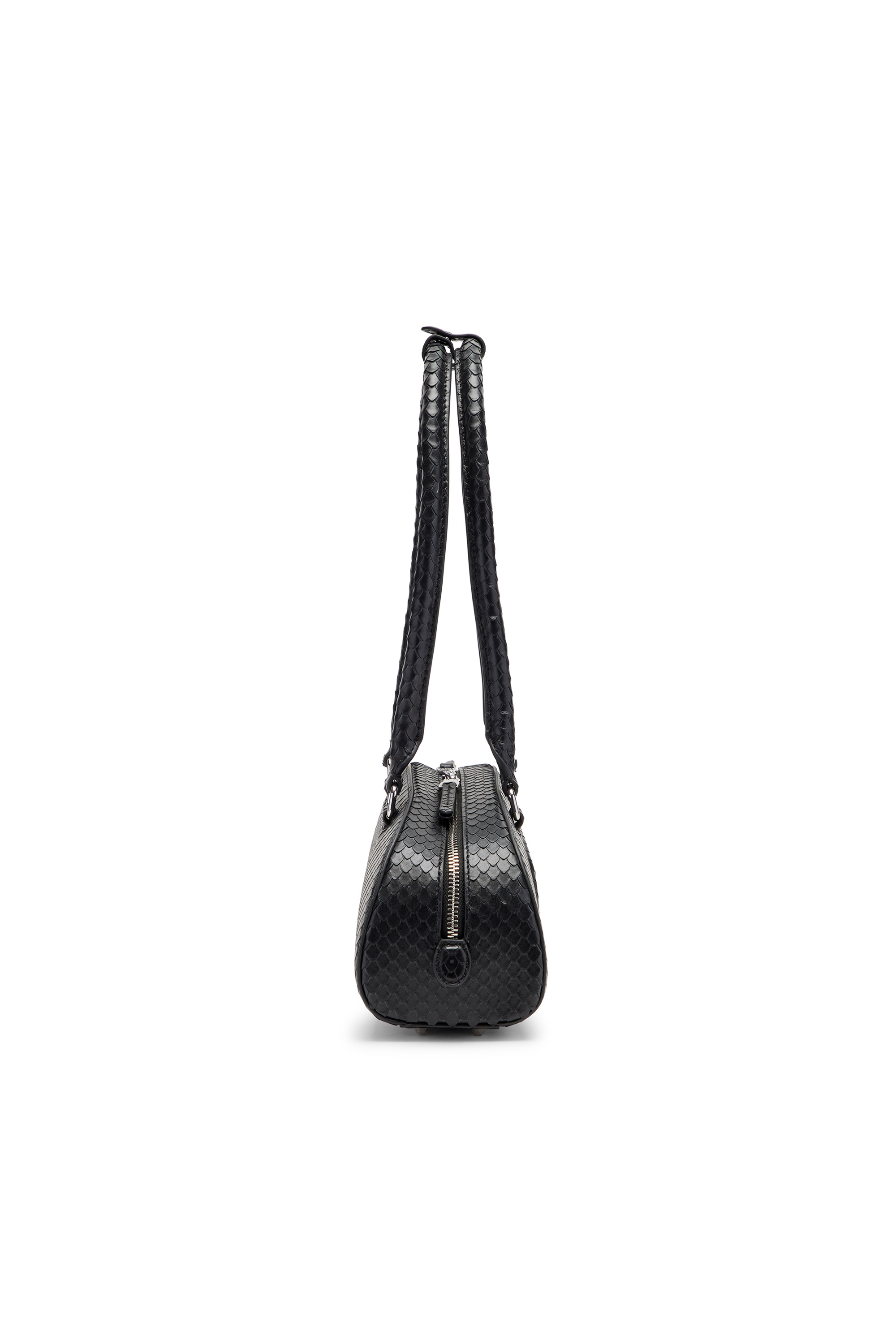 Diesel - 1DR DOME SHOULDER EW, Woman's 1DR Dome-Elongated bowling bag in textured leather in Black - 4