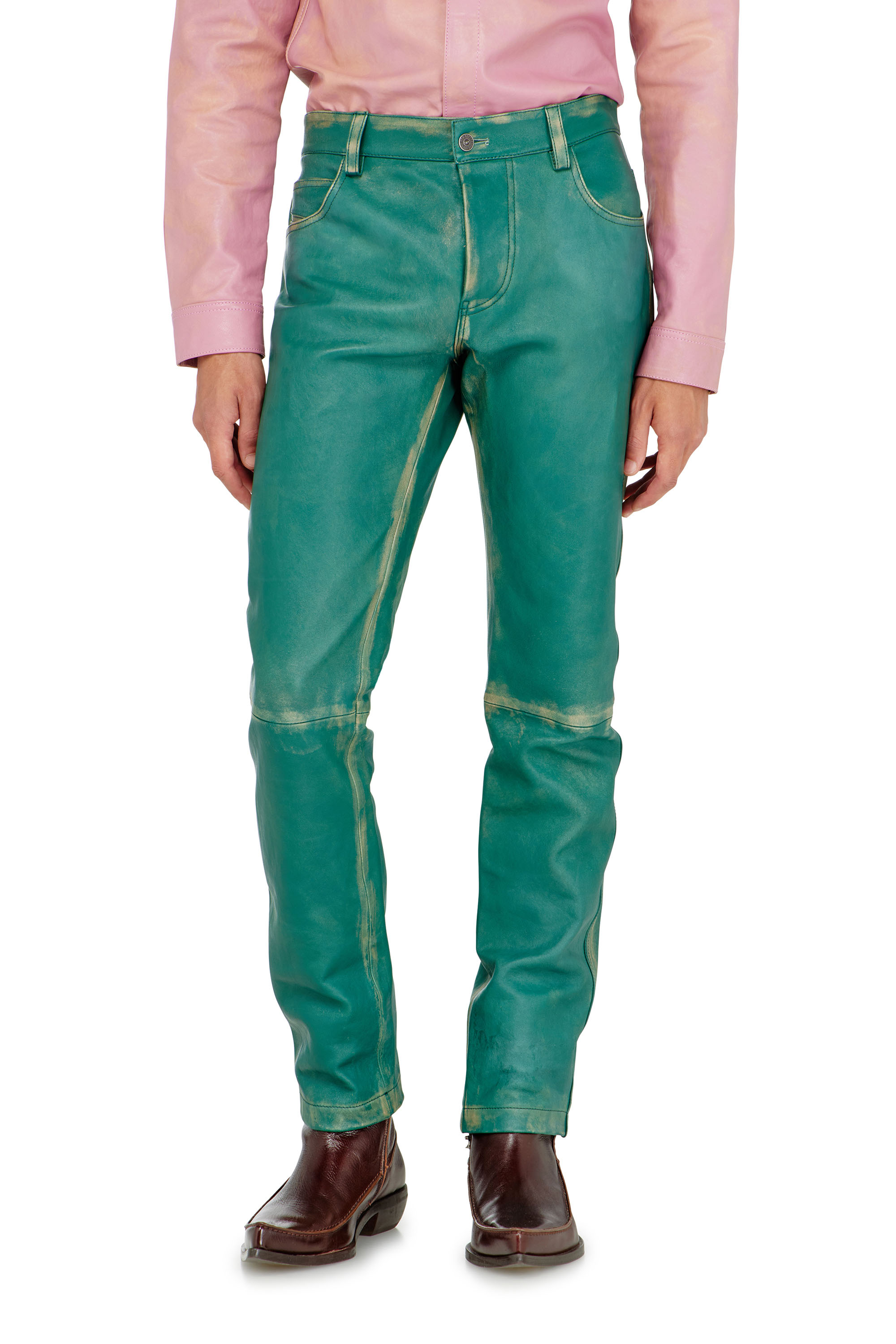 Diesel - P-OCKET, Man's Pants in treated leather in null - 2