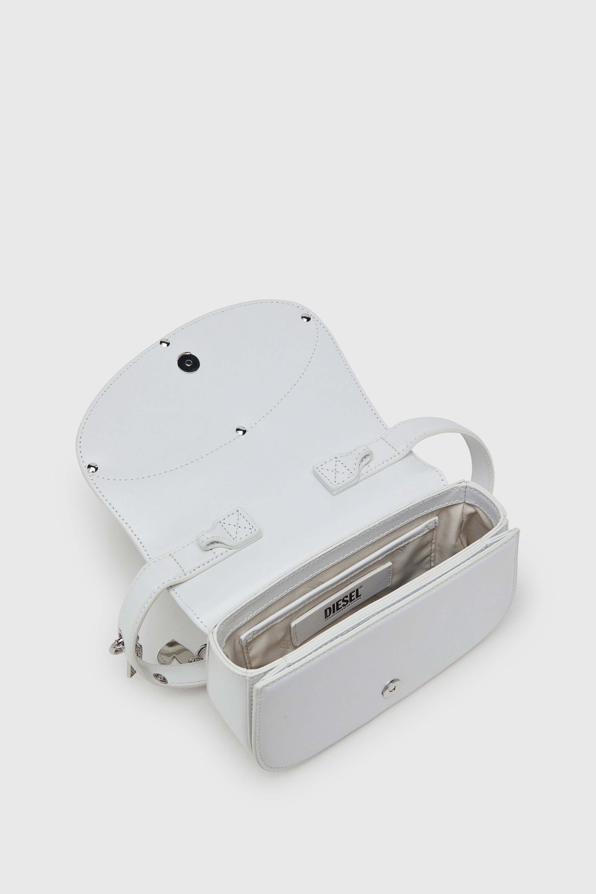 Diesel - 1DR, Woman's 1DR -Iconic shoulder bag in leather with handle charms in White - 3