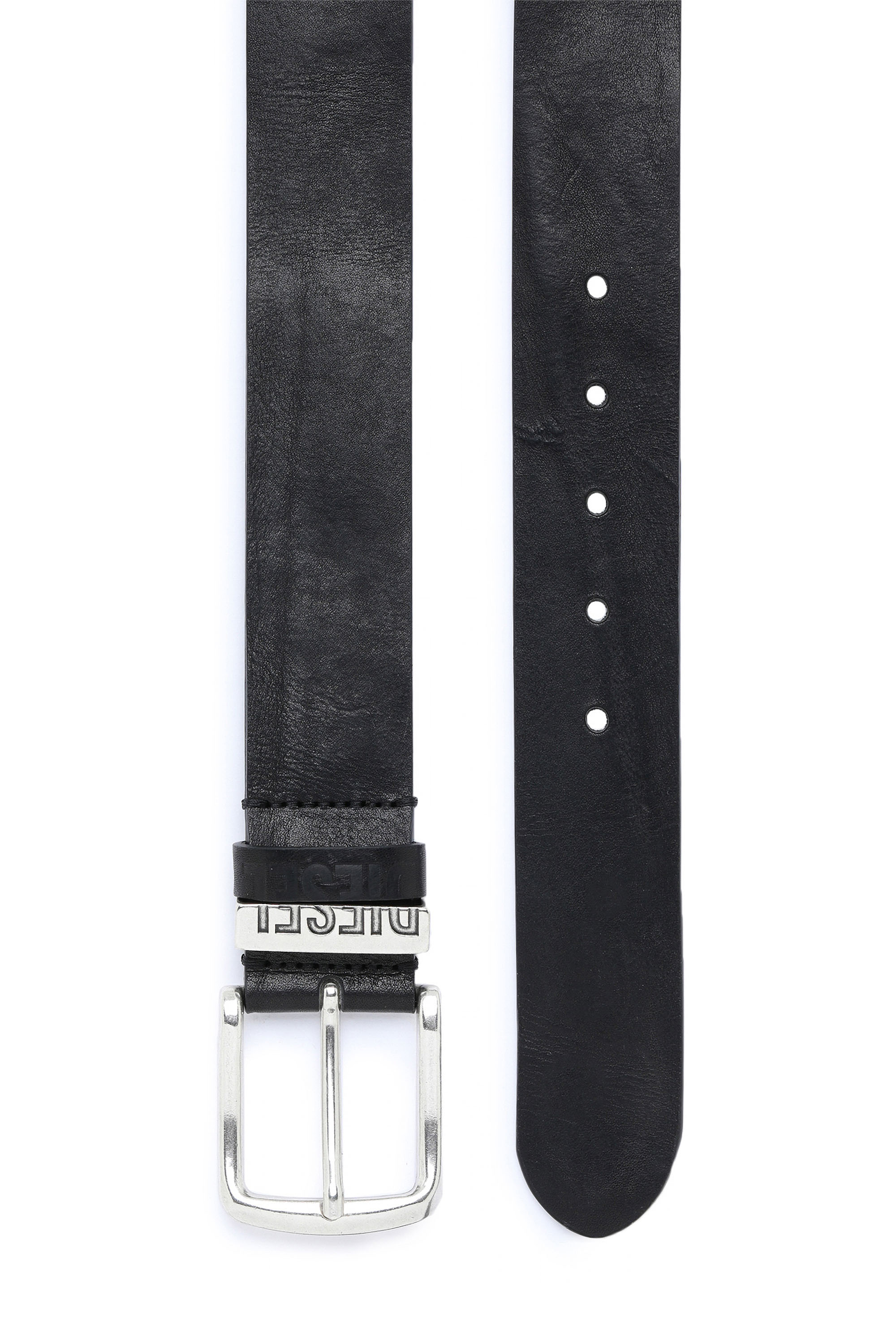 Diesel - B-VISIBLE, Man's 3.9cm belt with contrast loops in Black - 3