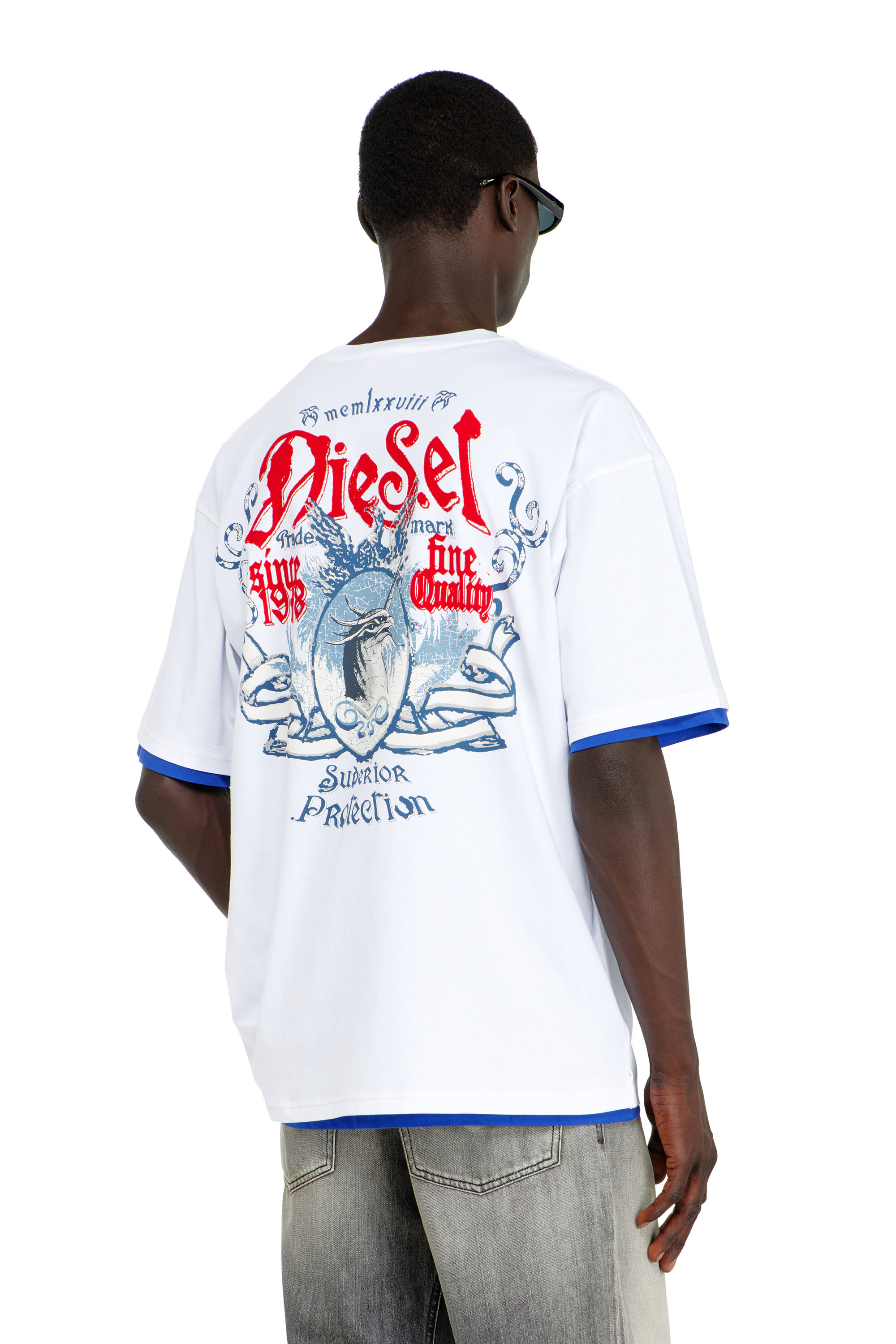Diesel - T-BOXT-AA2, Man's Cotton T-shirt with flock graphic in null - 4