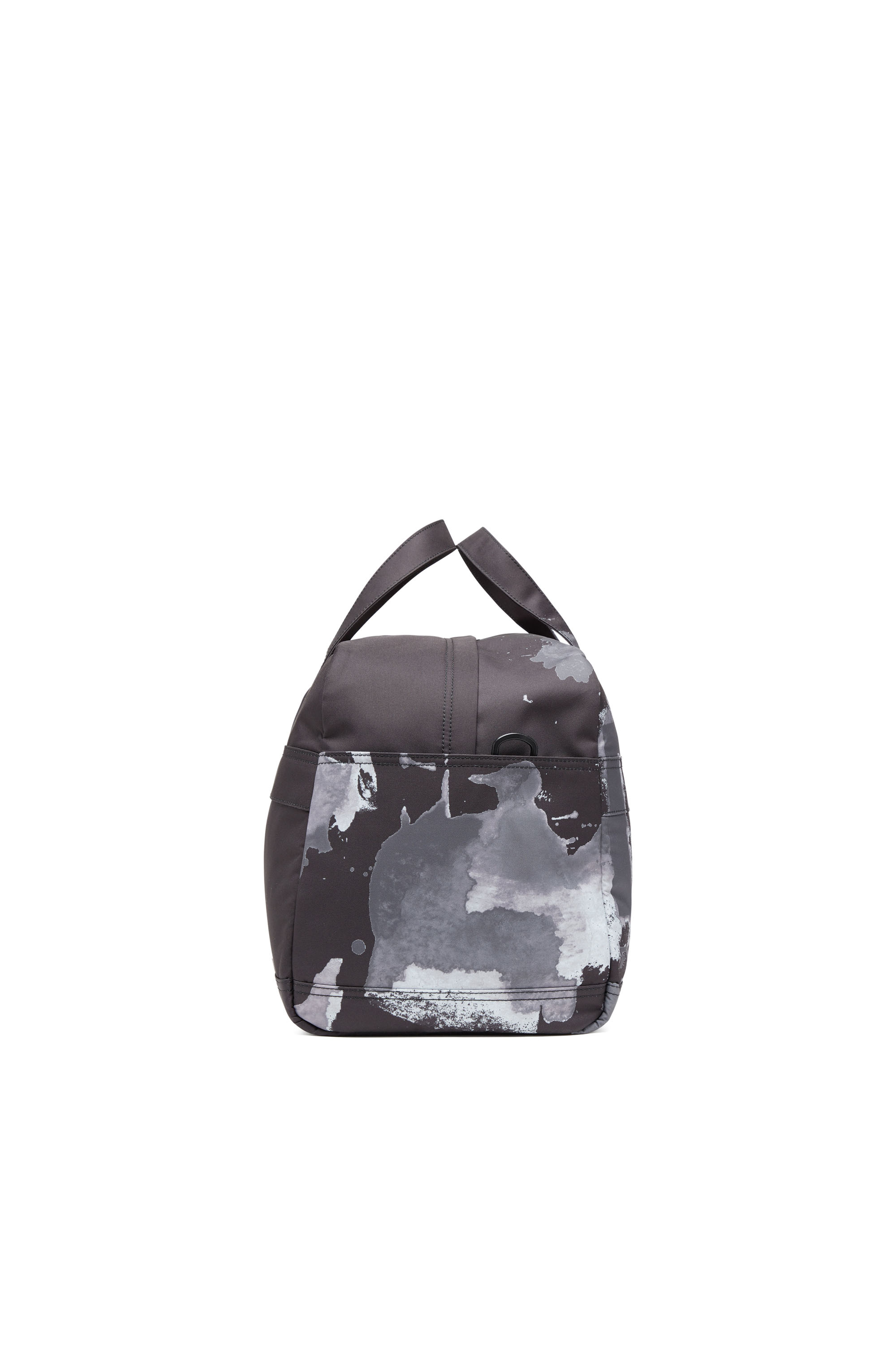 Diesel - RAVE DUFFLE L X, Man's Rave-Duffle bag with bleeding logo print in Black/Grey - 3