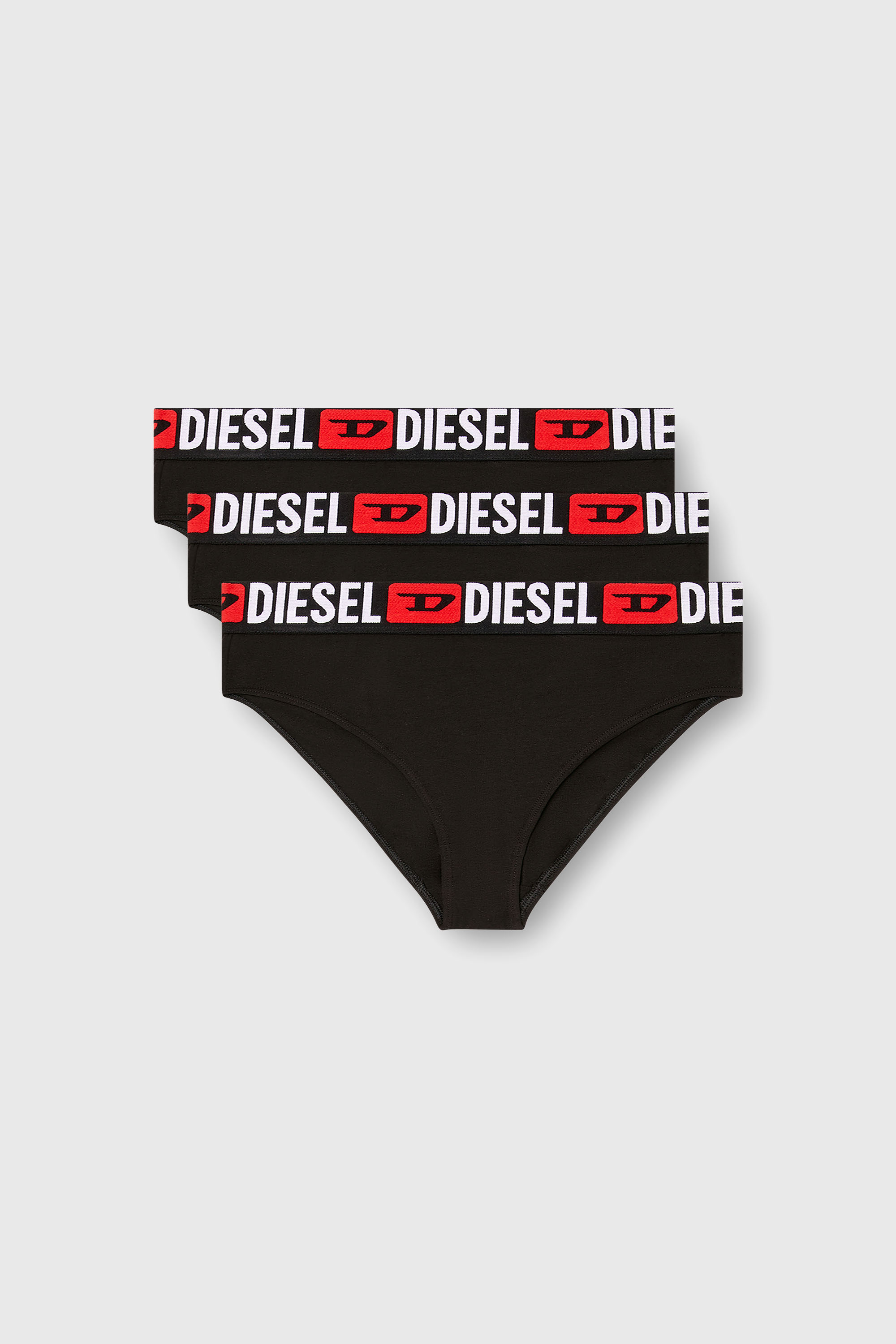 Diesel - SAM-D-CORE-3PACK, Woman's Three-pack briefs with maxi-logo waist in Black - 1