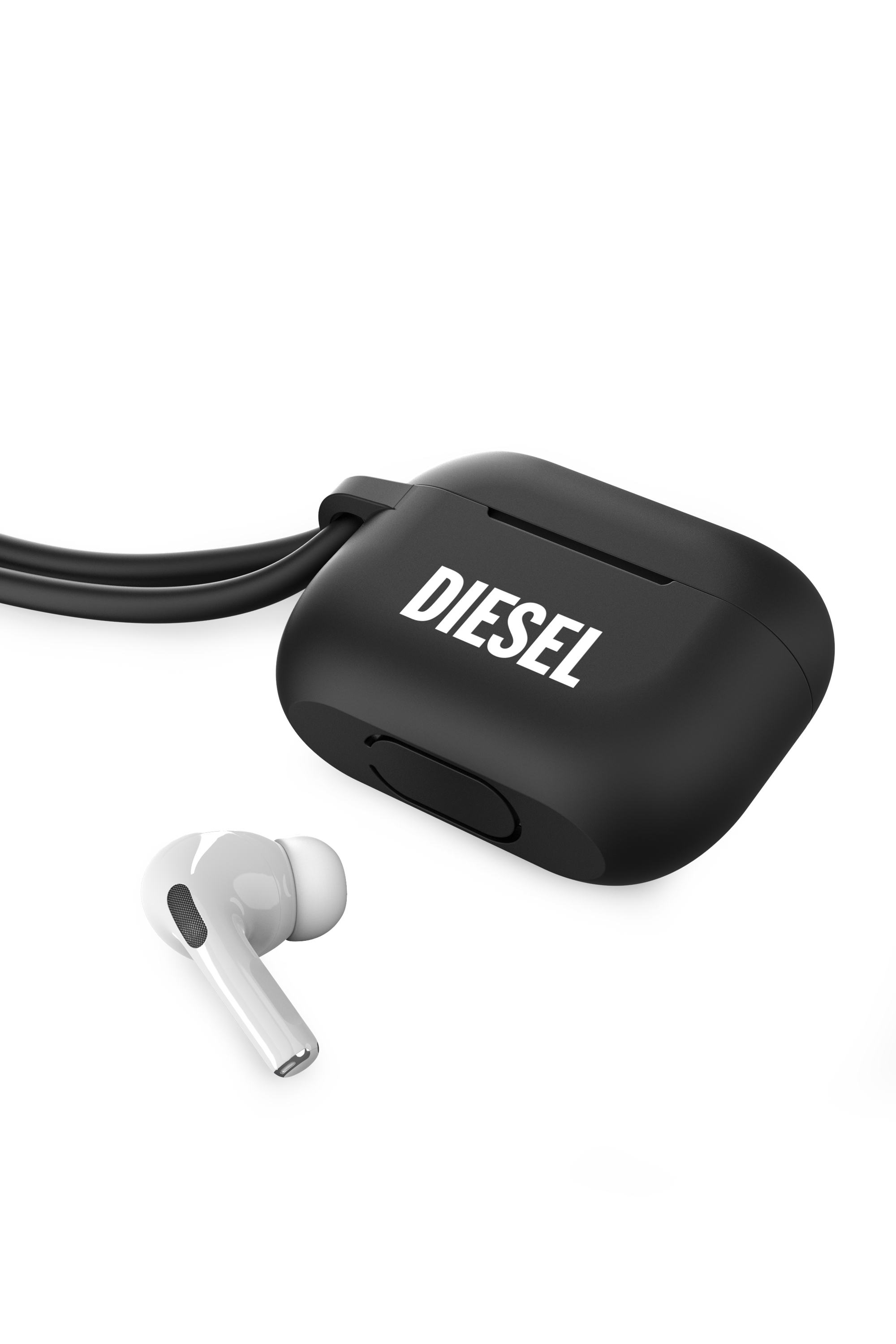 Diesel - 49863 AIRPOD CASE, Unisex Airpod case with lanyard for AirPods pro in Black - Image 4