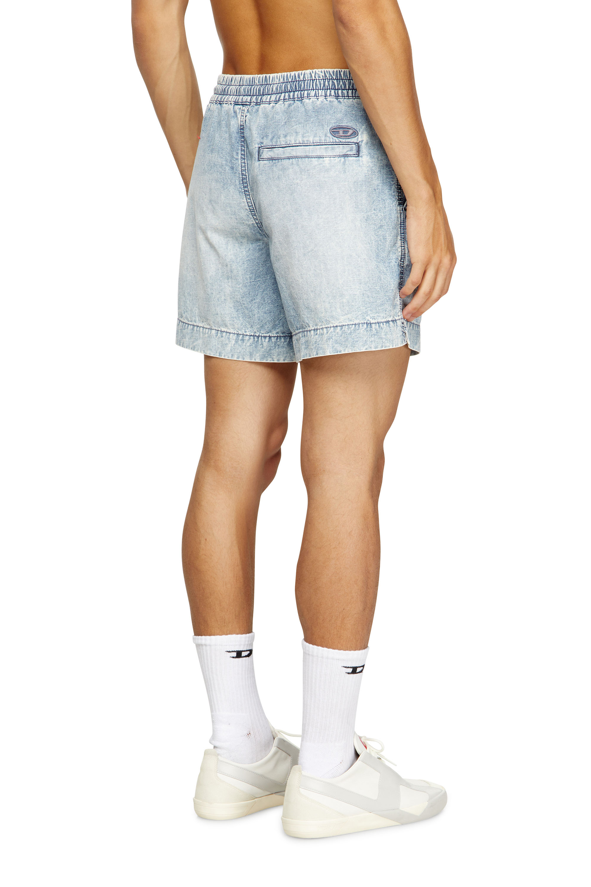 Diesel - D-TENNI-S, Unisex's Shorts in marbled denim in Light Blue - 2