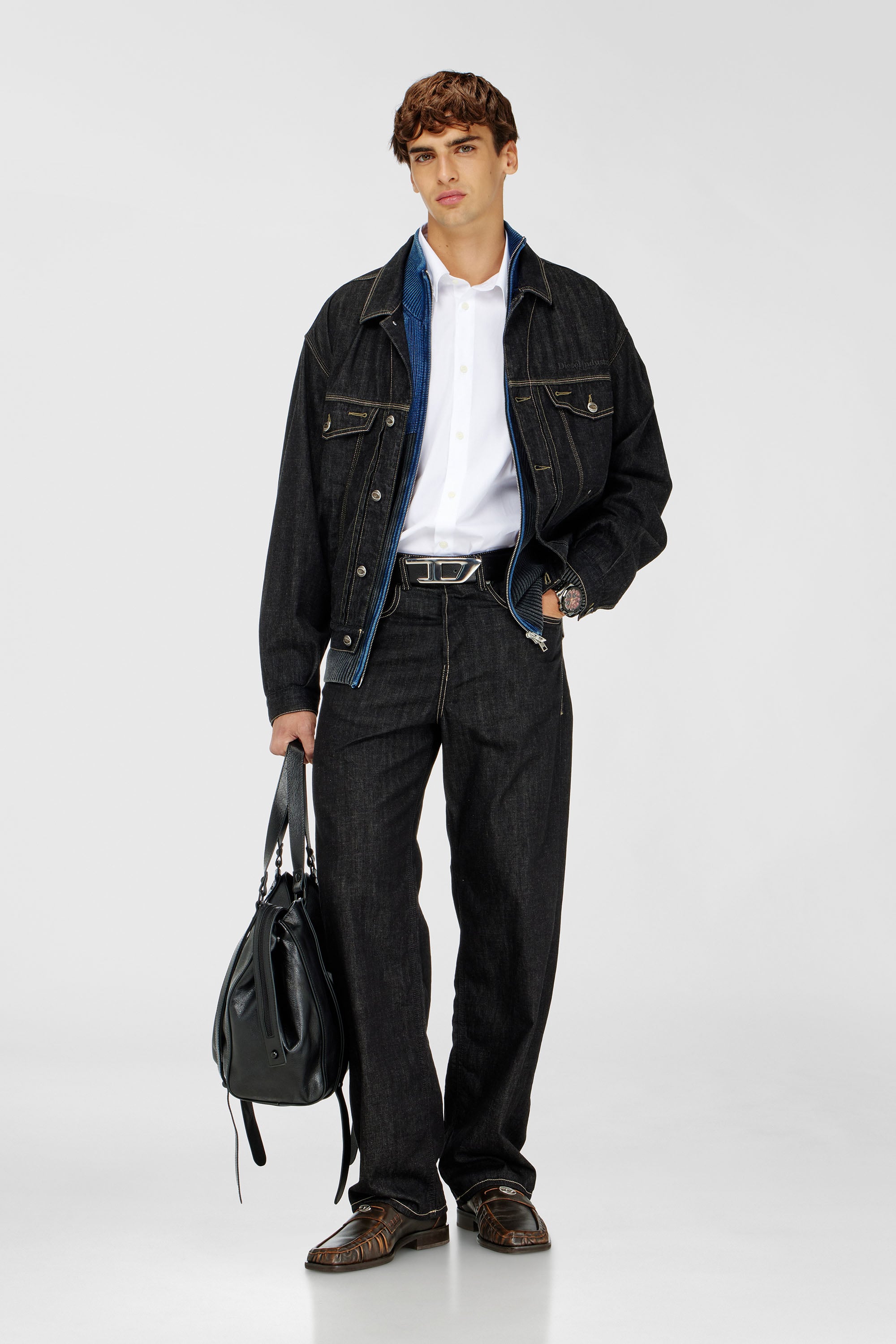 Diesel - Man's Relaxed Jeans 2001 D-Macro 09R42, Black/Dark grey - 1