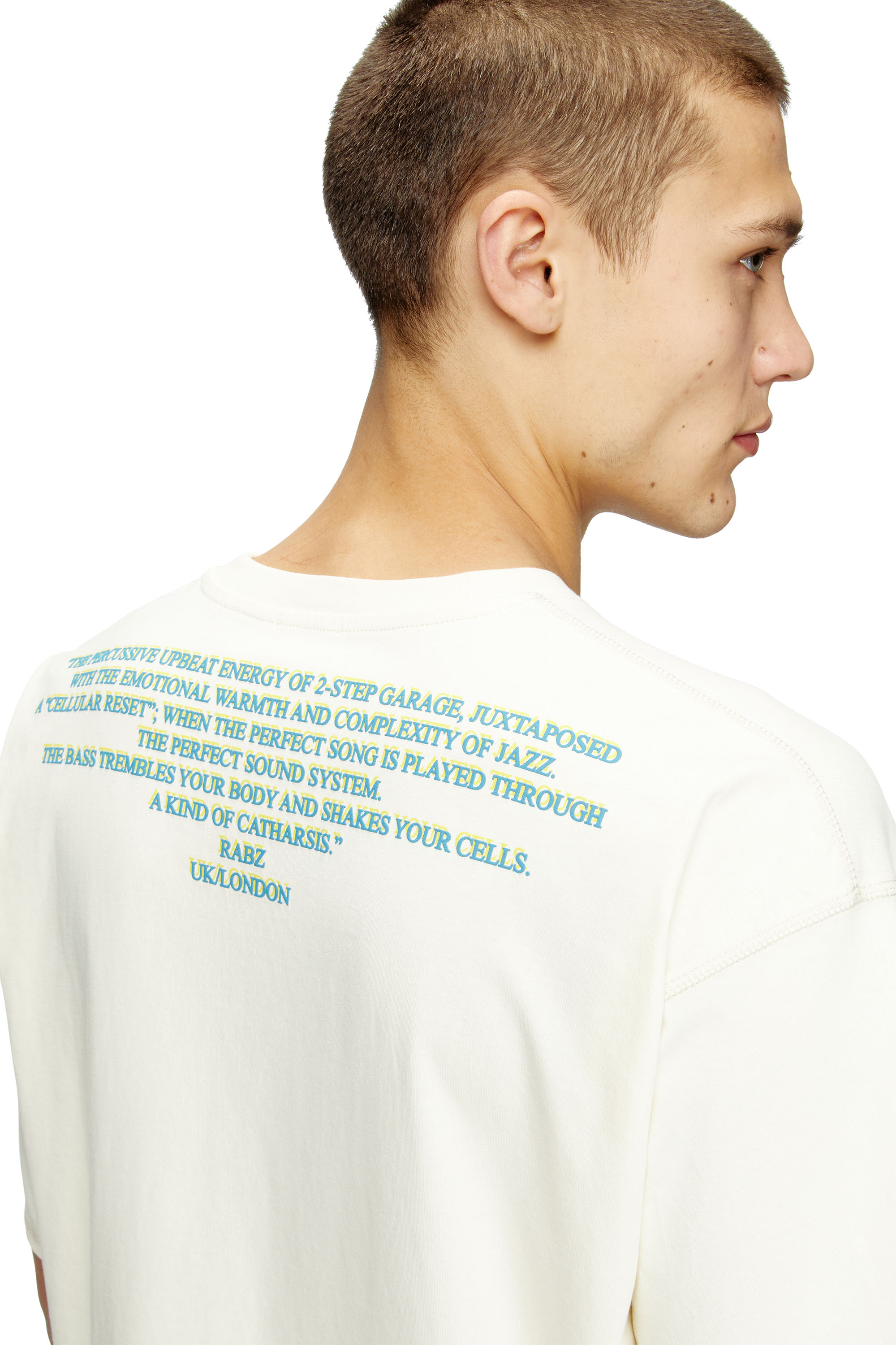 Diesel - T-BIX-AA, Unisex's T-shirt with lyrics print in White - 5