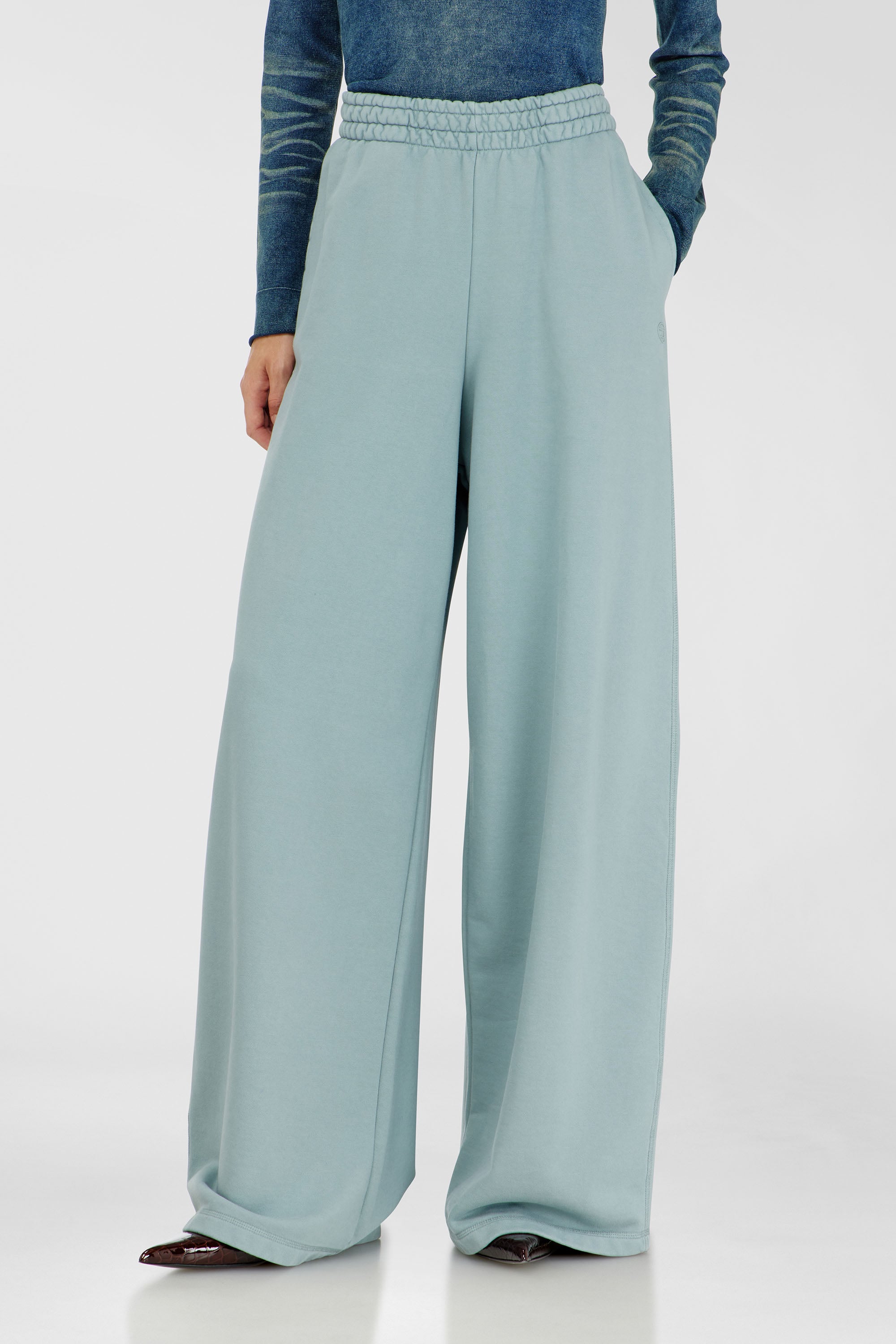 Diesel - P-ZENIA-OD, Woman's Loose track pants with elastic waistband in Light Blue - 1