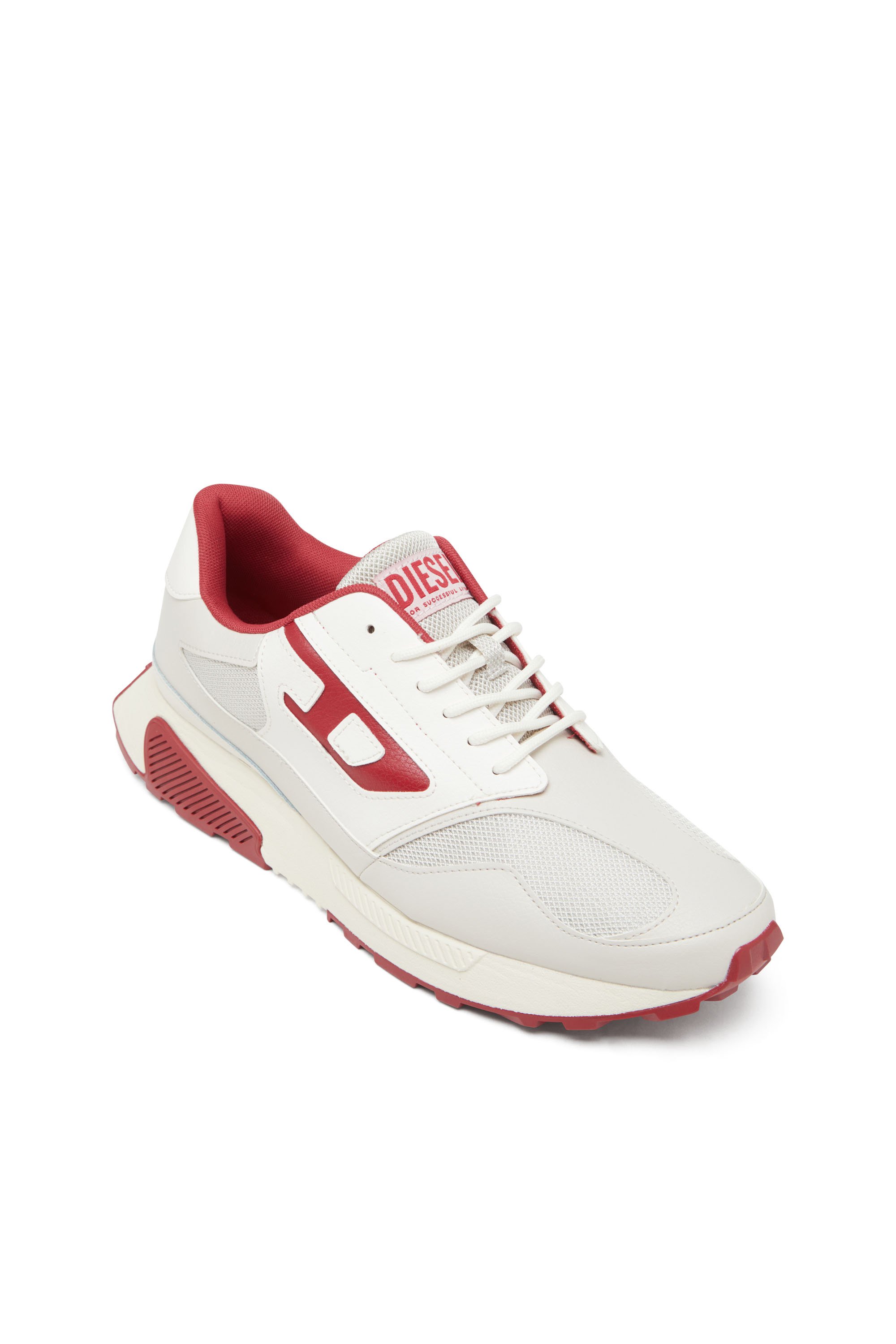 Diesel - S-TAME-D RUNNING, Man's S-Tame-D-Sneakers in mesh, suede and PU in White/Red - 6