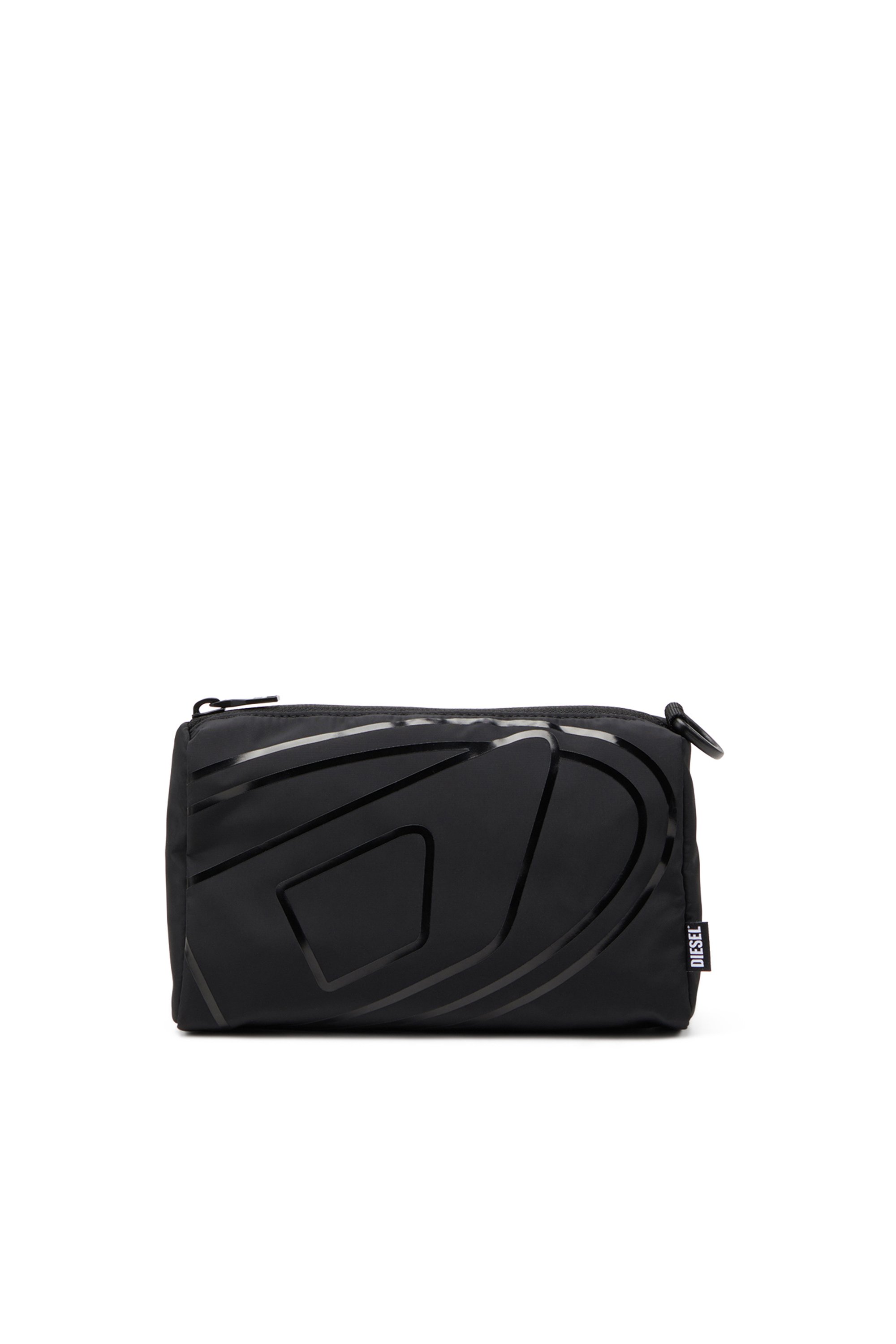 Diesel - DRAPE POUCH, Man's Nylon pouch with Oval D print in Black - 1