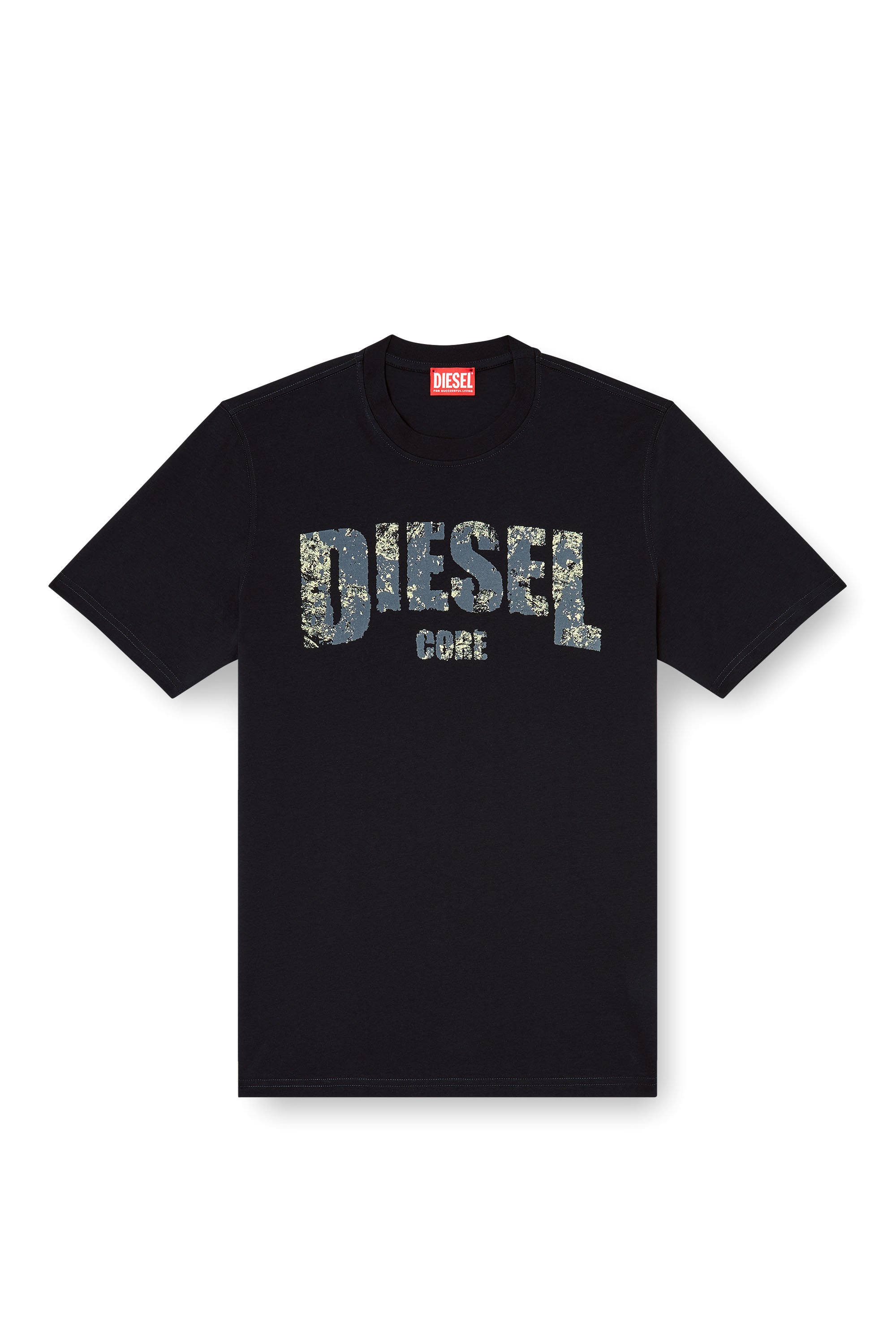 Diesel - T-ADJUST-R25, Man's T-shirt with Diesel Core print in Black - 3