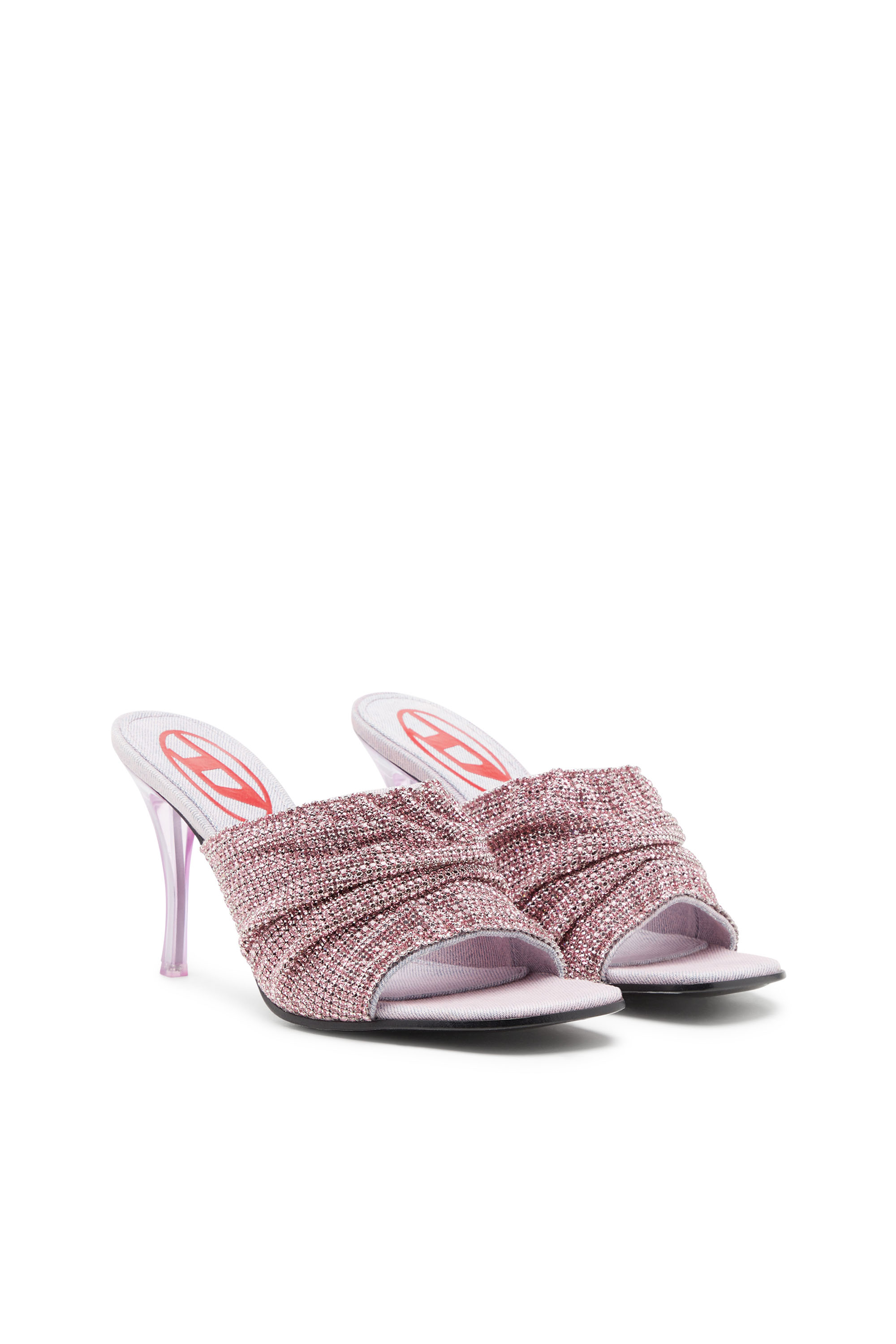 Diesel - D-SYDNEY SDL S, Woman D-Sydney Sdl S Sandals - Mule sandals with rhinestone band in Pink - Image 3
