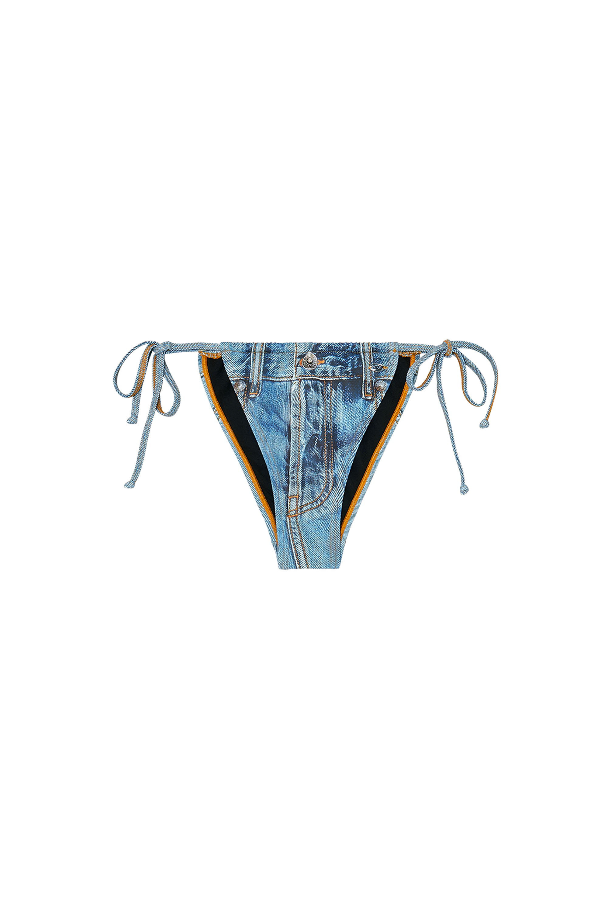 Diesel - JODIE-DNM, Woman's Bikini bottoms with jean trompe l'oeil in null - 4