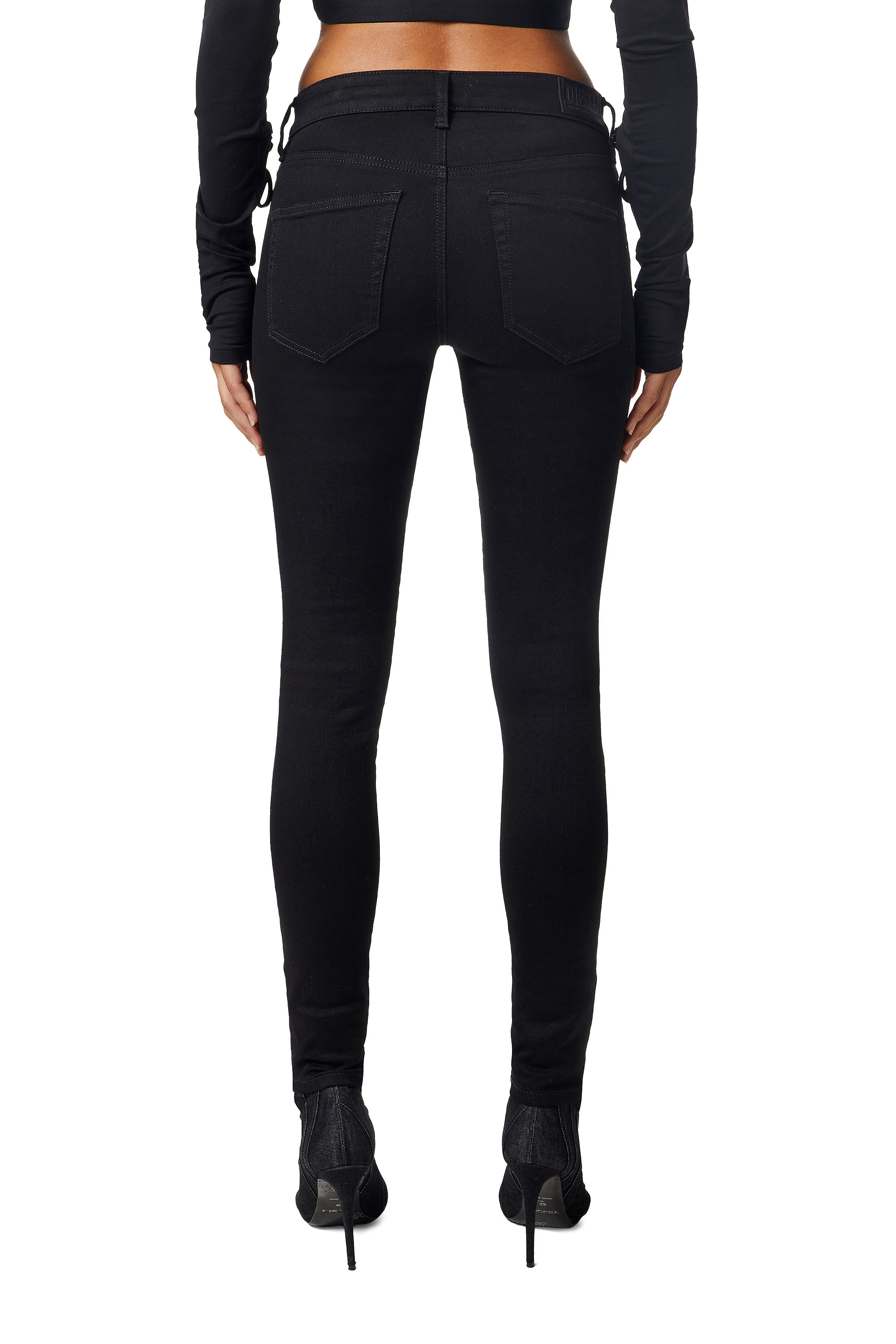Diesel - 2017 Slandy 069EF Super skinny Jeans, Black/Dark grey - Image 2