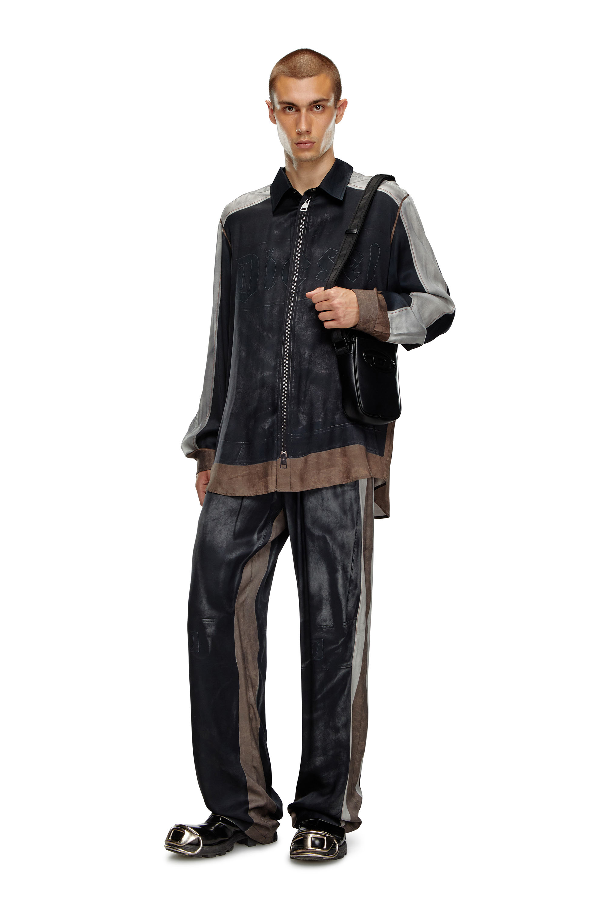 Diesel - HOLI-D CROSSBODY, Man's Holi-D-Crossbody bag in PU and neoprene in Black - 1