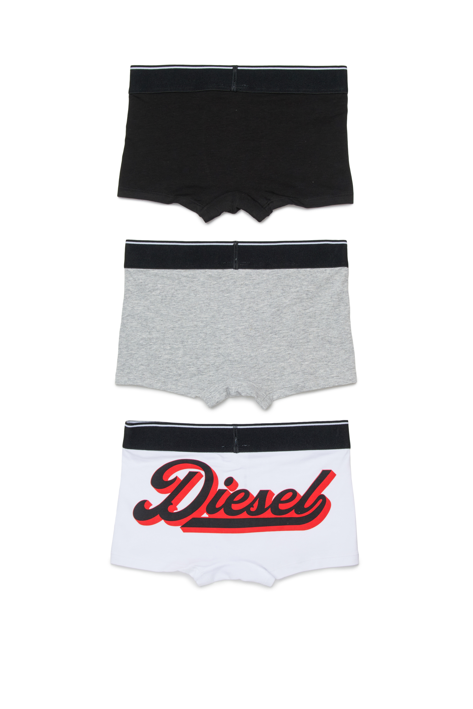 Diesel - UM-UGORTRIPACK-DD, Man's Three-pack boxers with back print in White/Black - 2