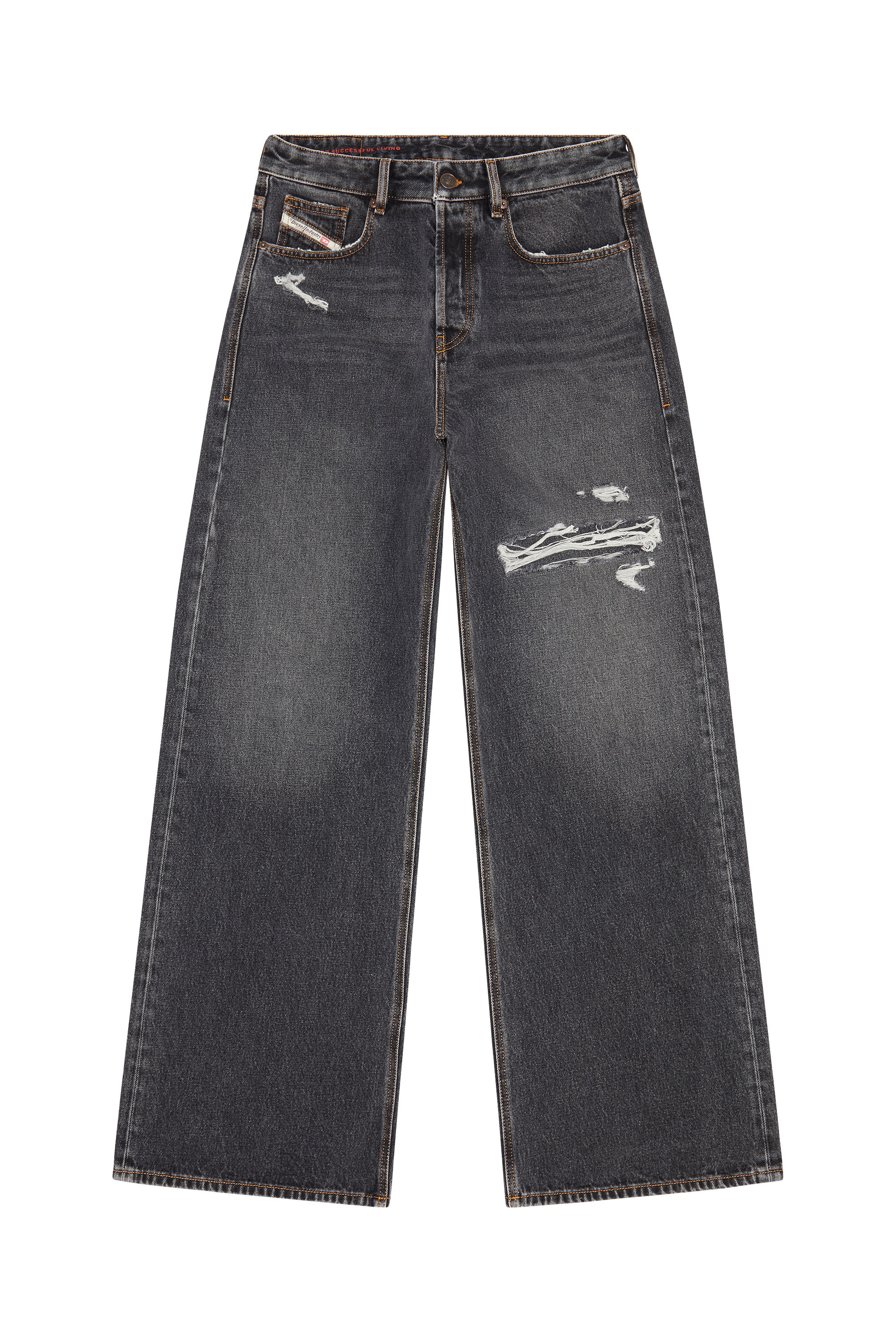 Straight Jeans D-Rise 007F6, Black/Dark grey - Jeans