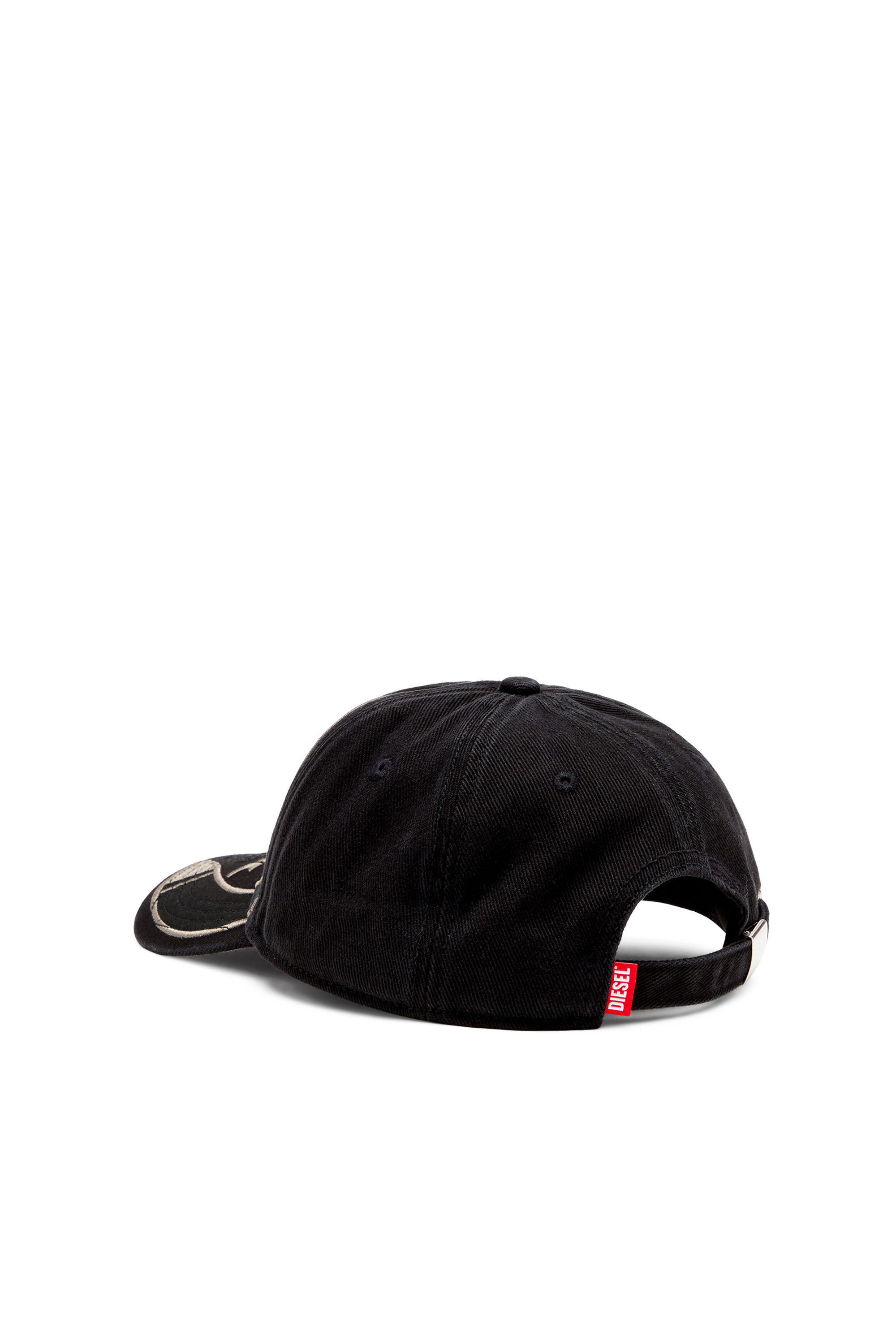 Diesel - C-ARSON, Man's Baseball cap with embroidered detail in Black/Grey - 3