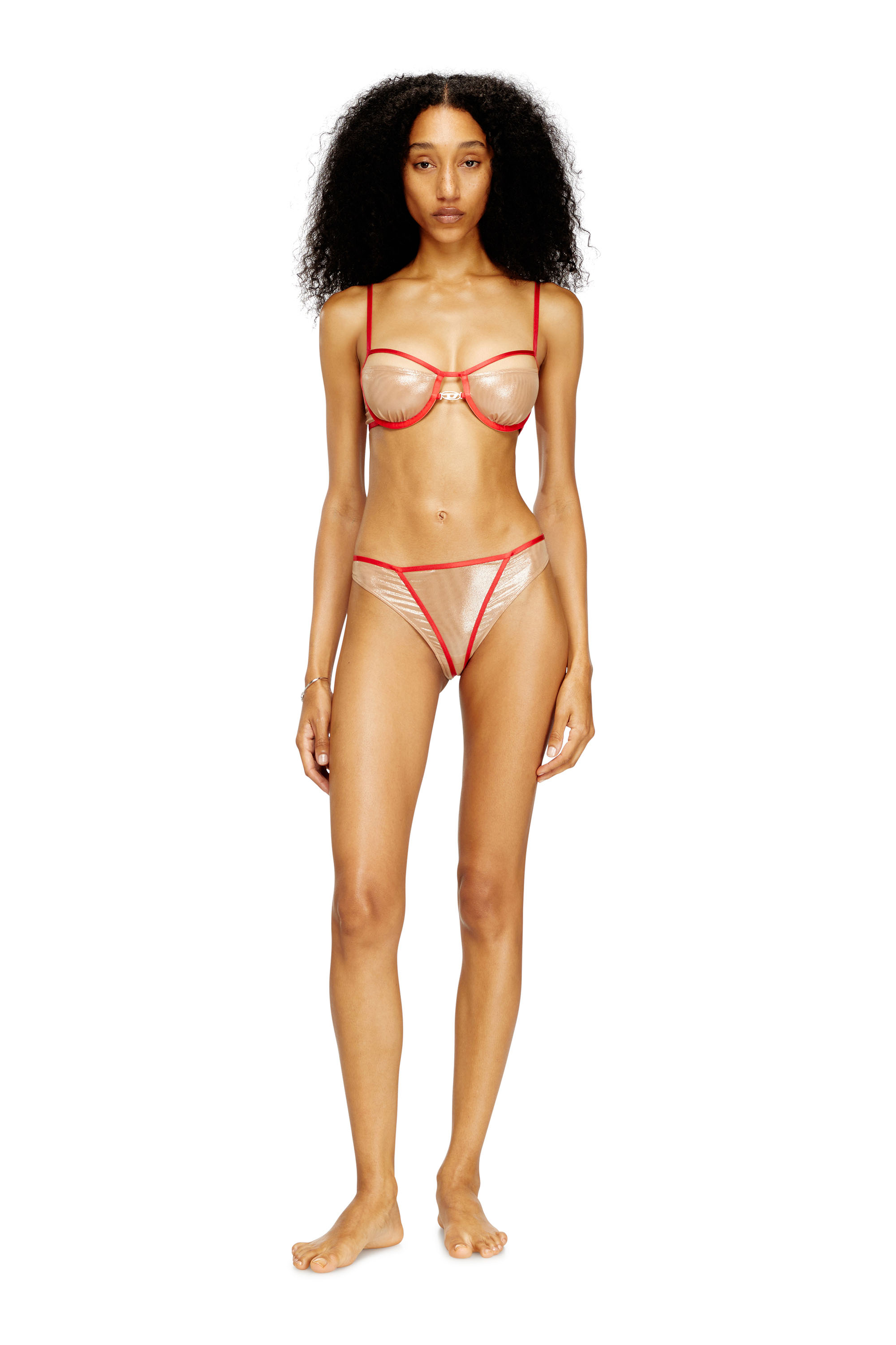 Diesel - JANIE-GFT, Woman's Brazilian briefs with contrasting trims in Nude - 1