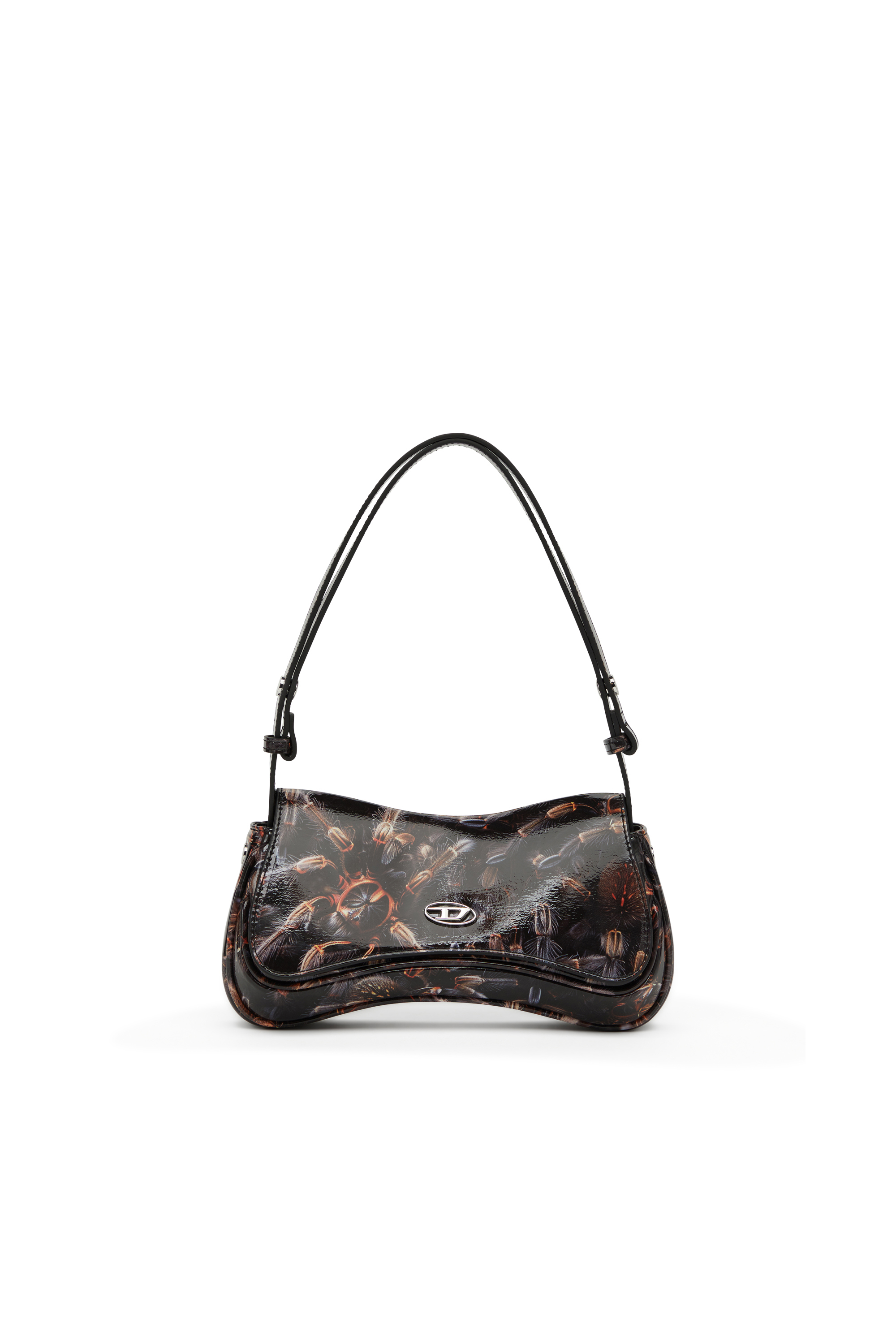 Diesel - PLAY CLUTCH, Woman's Play-Glossy clutch with print in Black/Brown - 2