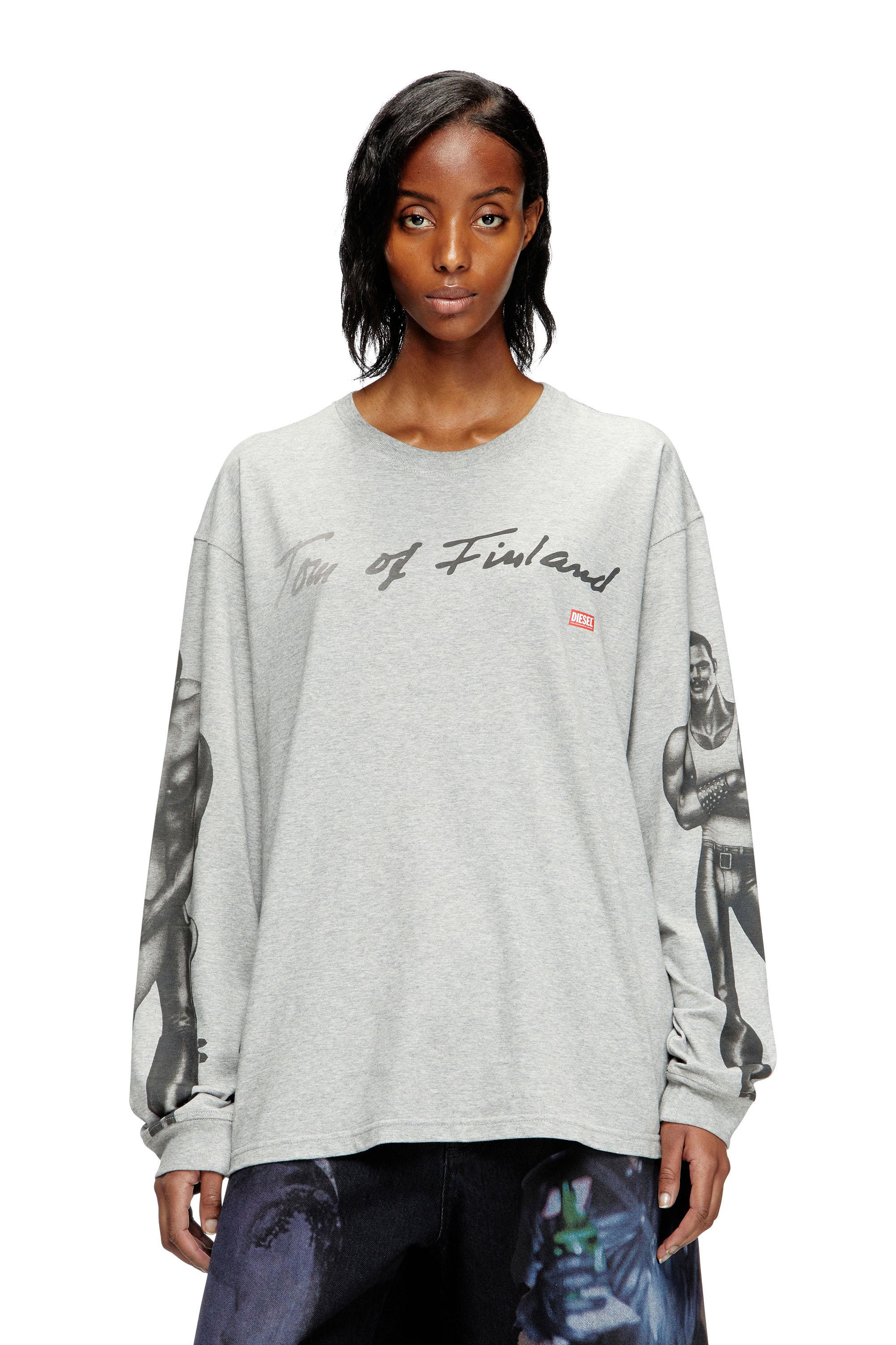 Diesel - PR-T-BOXT-LS-TOM25, Unisex's Long-sleeve T-shirt with graphic print in Grey - 1